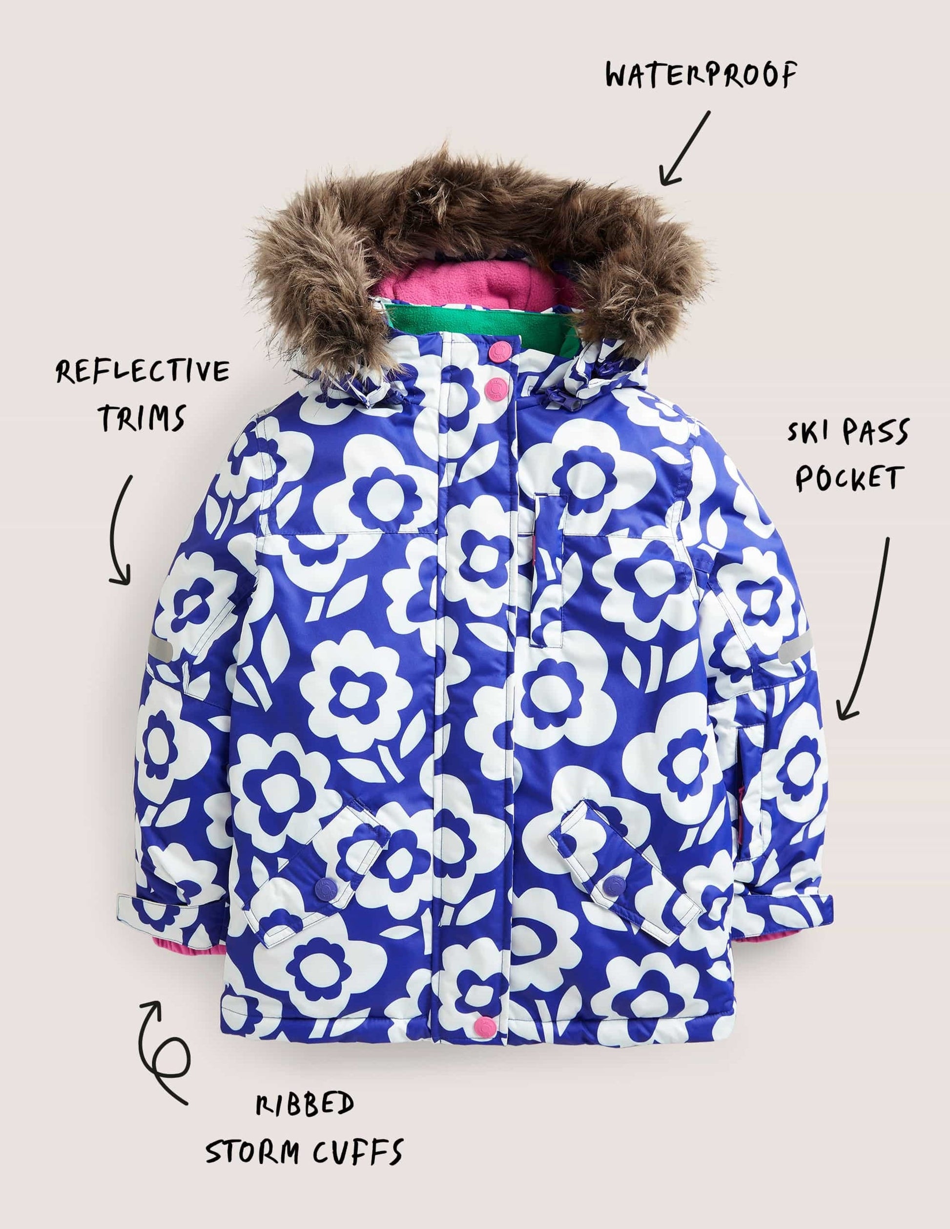 Wasserabweisende Allwetter-Jacke-Ivory/Bluing Blue Floral-5