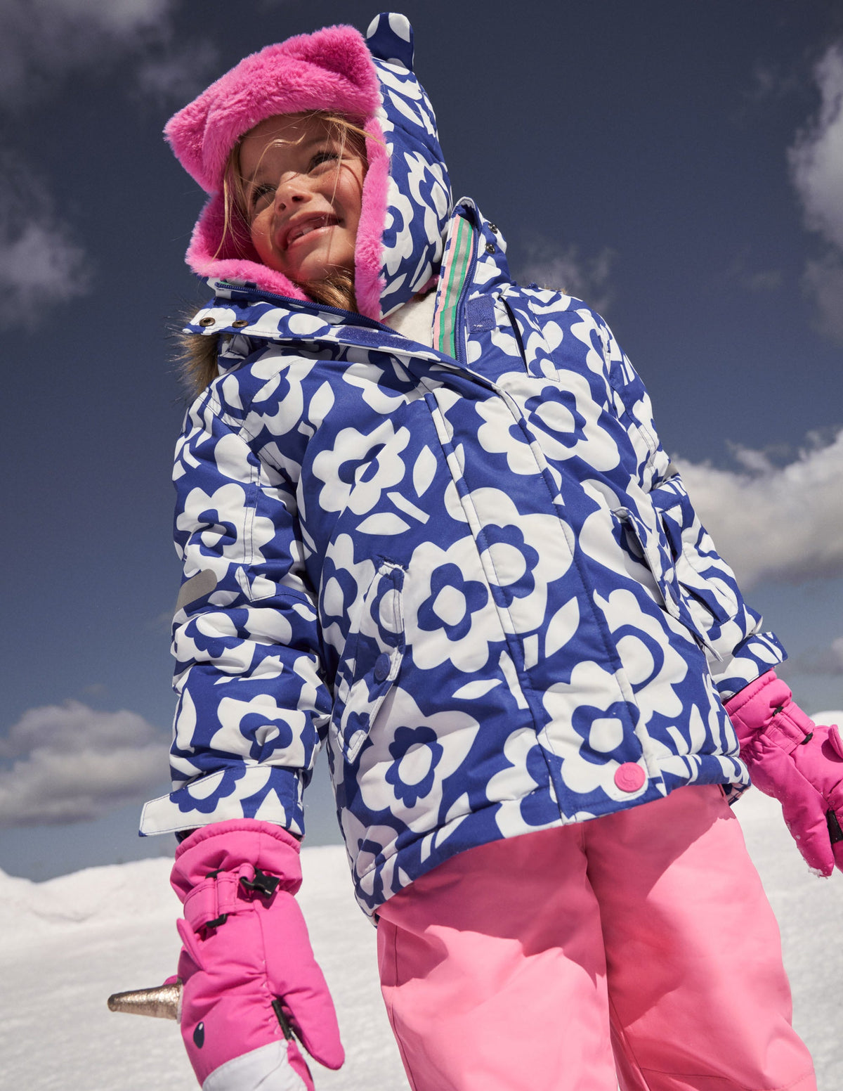 Wasserabweisende Allwetter-Jacke-Ivory/Bluing Blue Floral - Image 10