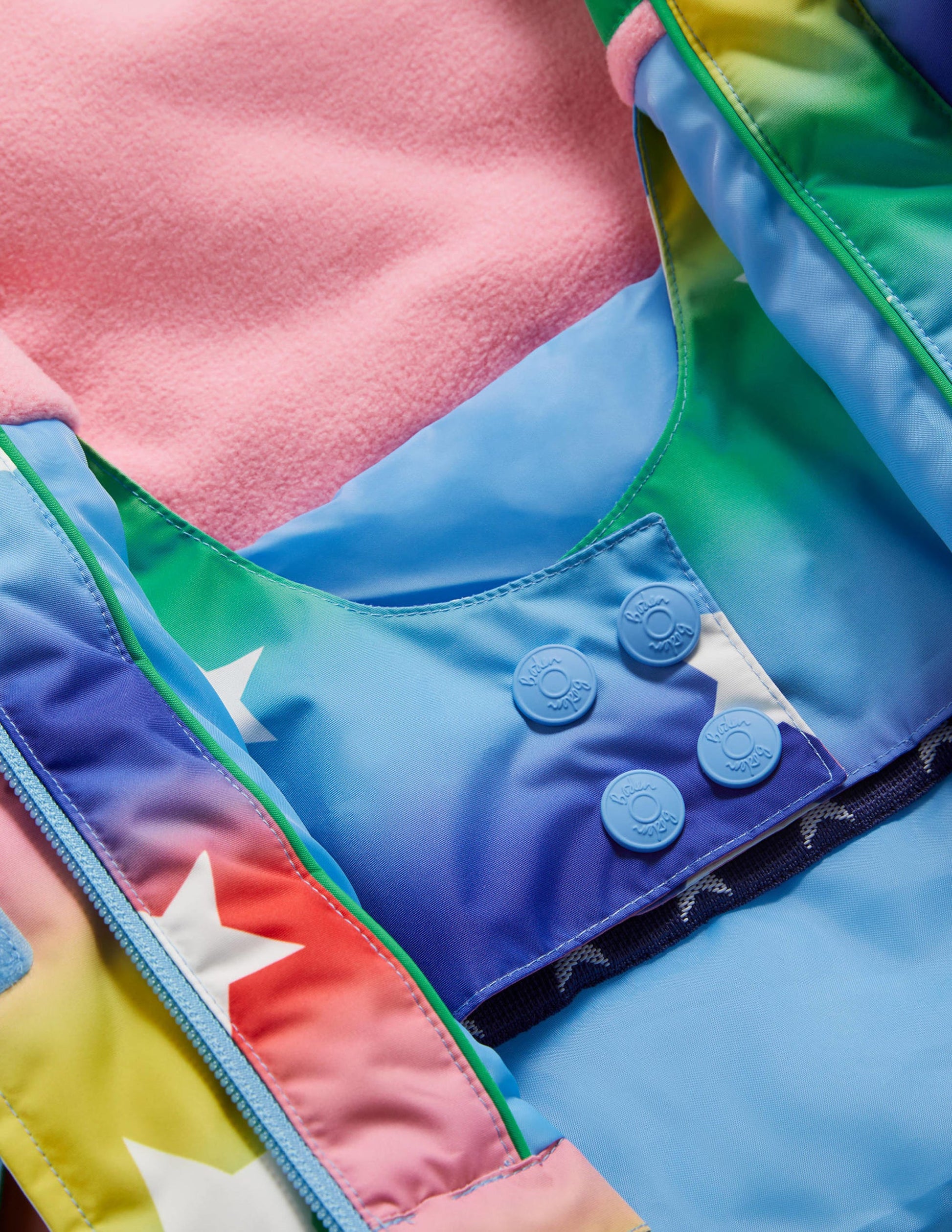 Rainbow Star Print Hooded Waterproof Jacket-Regenbogen/Sterne, Schimmernd-3