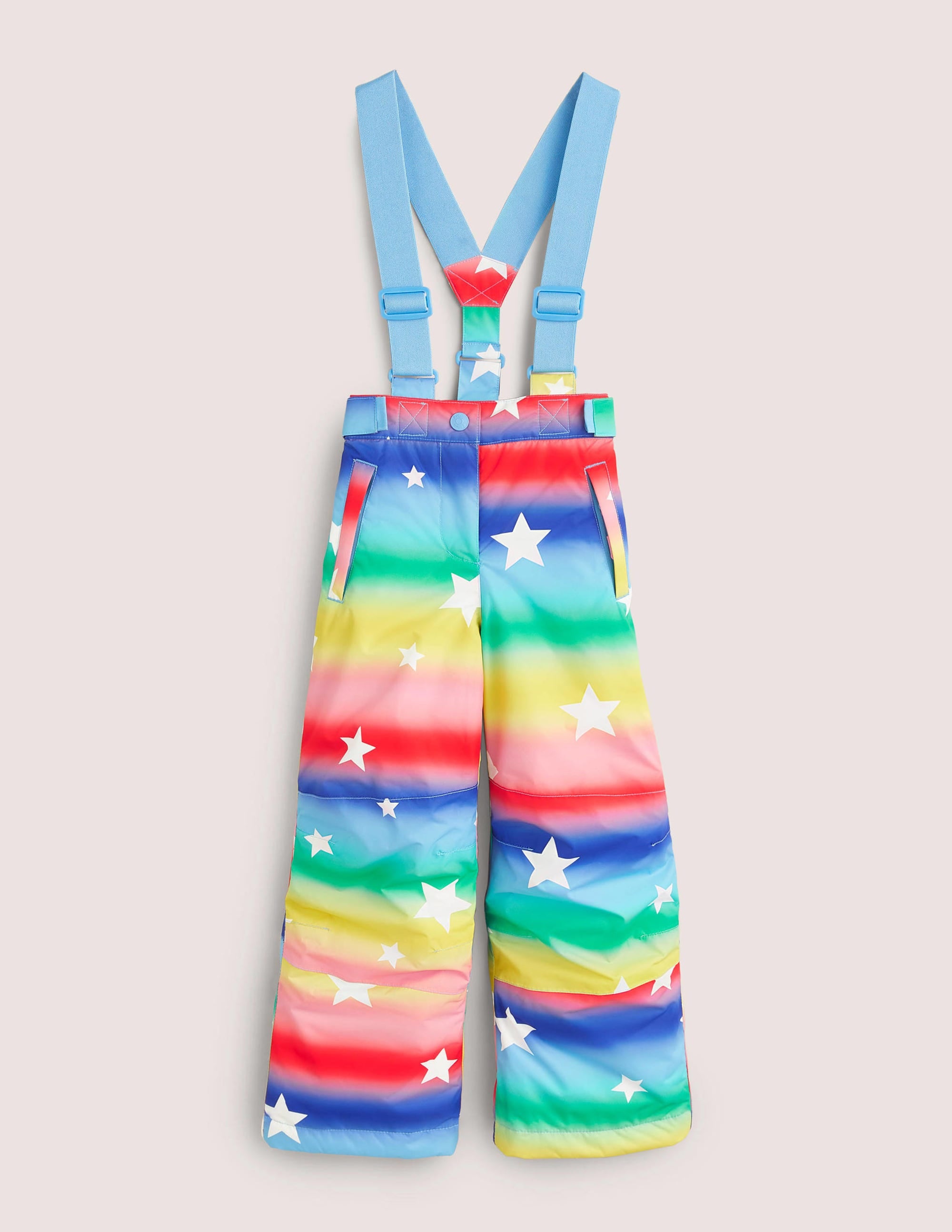 Rainbow Star Waterproof Dungaree Trousers-Ombre Rainbow Star - Image 1