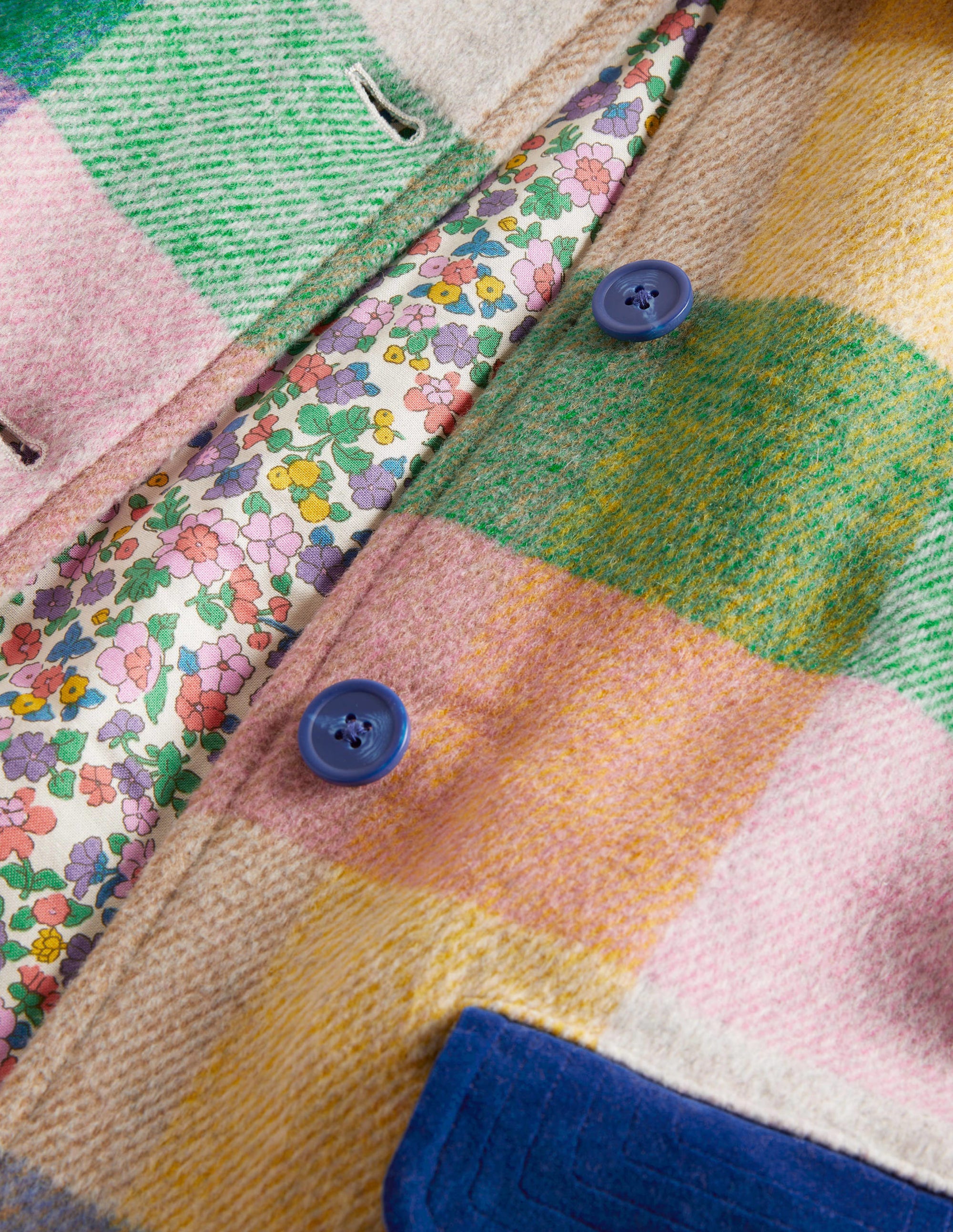 Karierter Wollmantel-Bunt, Regenbogenfarbene Vichykaros - Image 3
