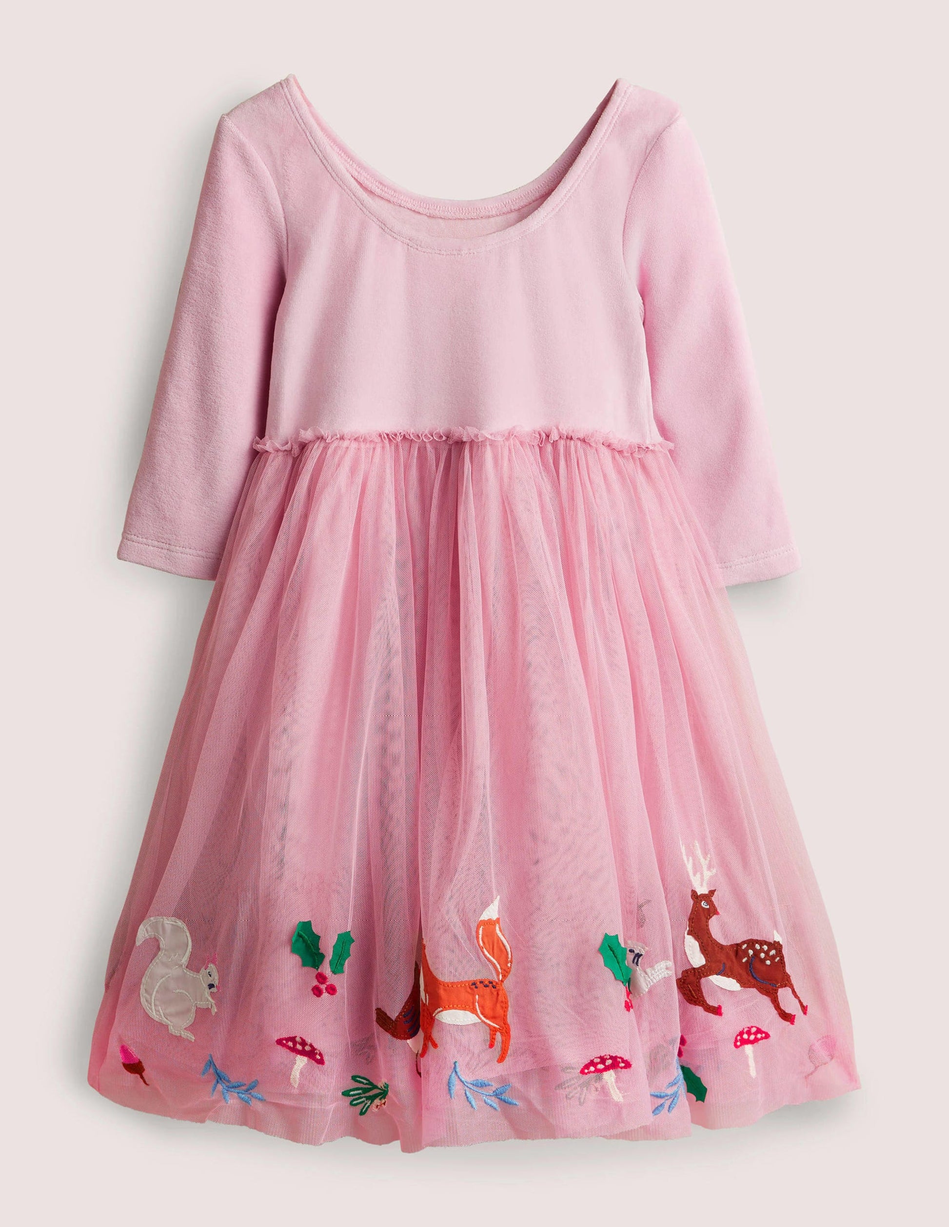 Pink Velvet Bodice Tulle Christmas Party Dress-Cameo-Rosa, Waldtiere-2