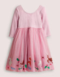 Pink Velvet Bodice Tulle Christmas Party Dress-Cameo-Rosa, Waldtiere