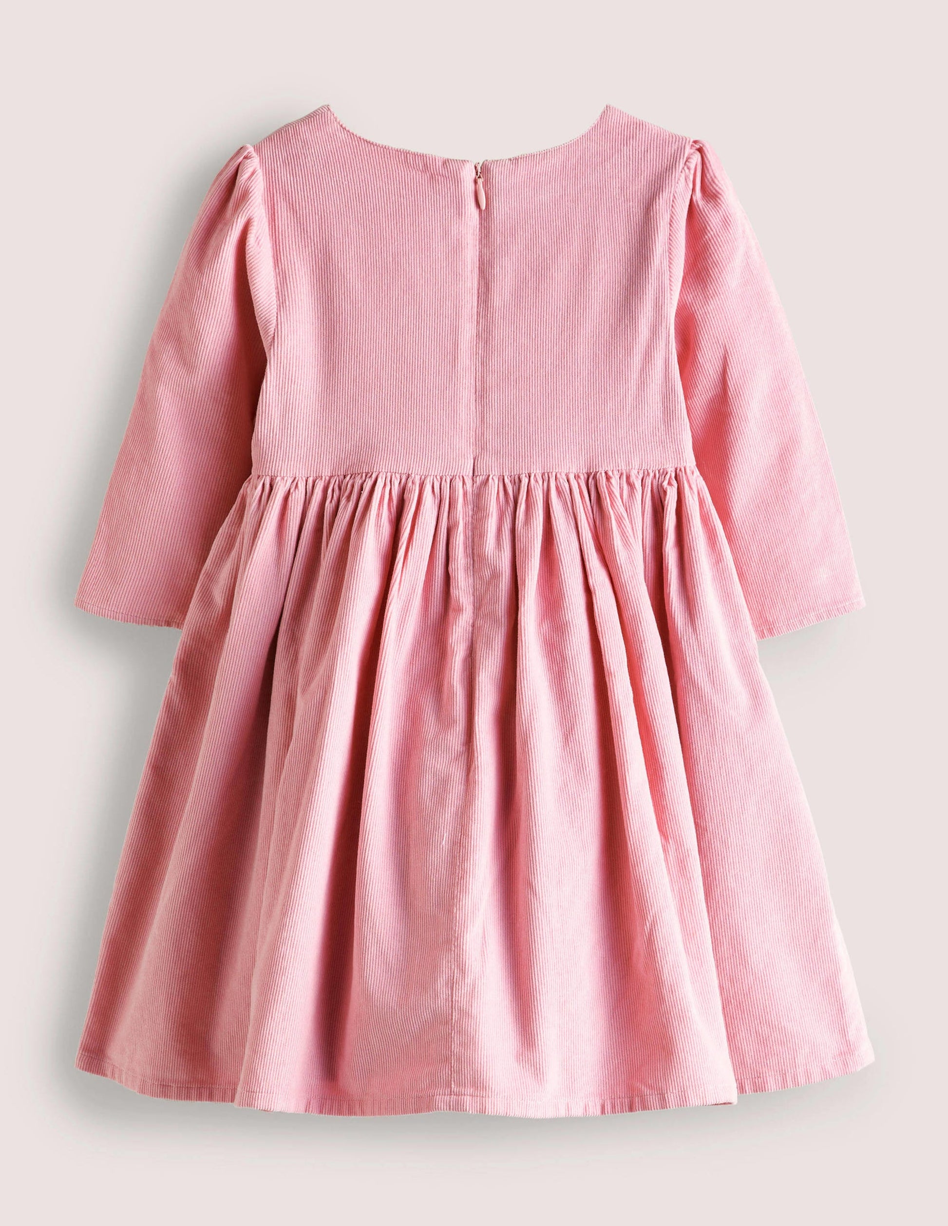 Pink Reindeer Cord Embroidered Party Dress-Renne rose camée-2