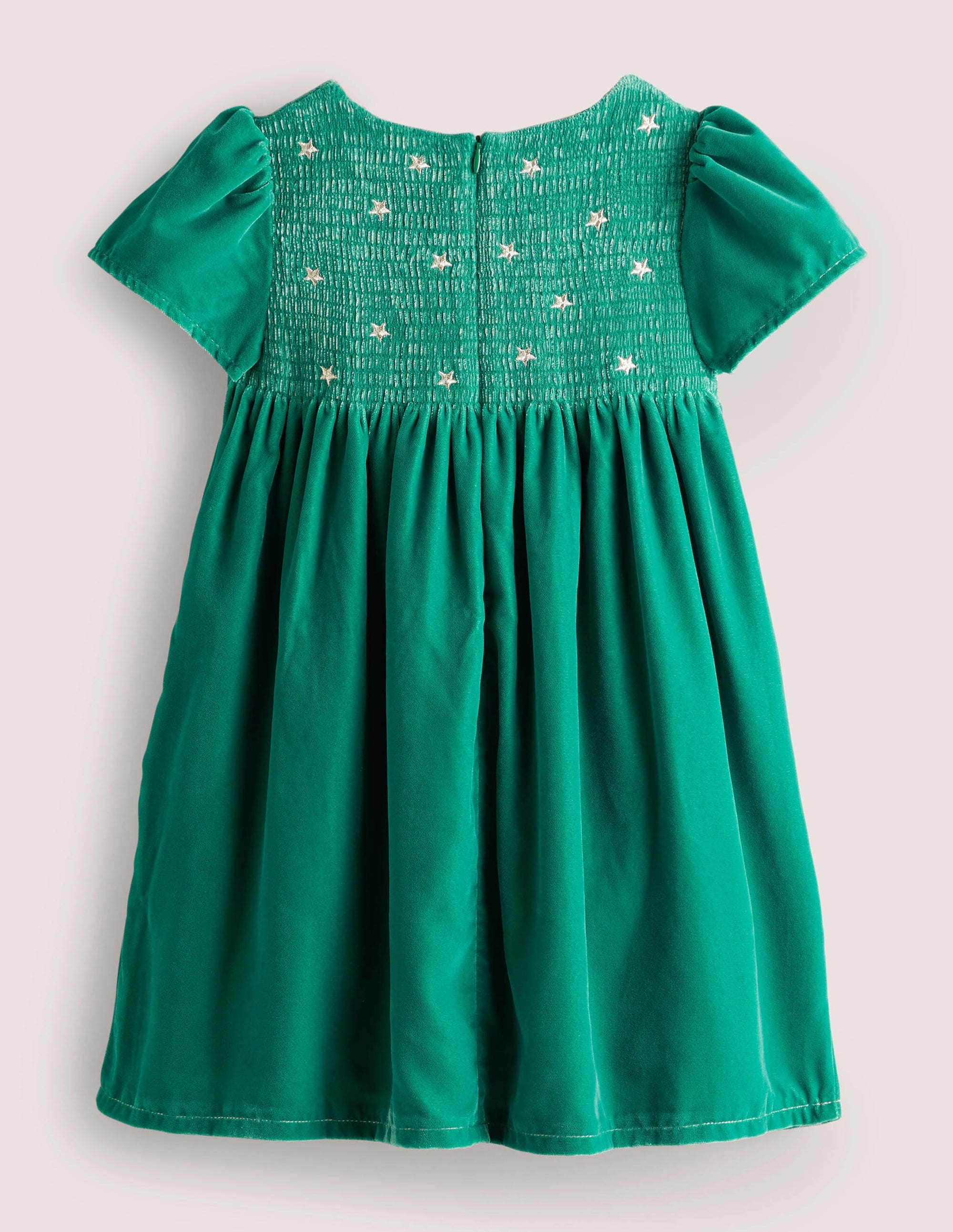 Smok-Partykleid aus Samt-Waldgrün - Image 2
