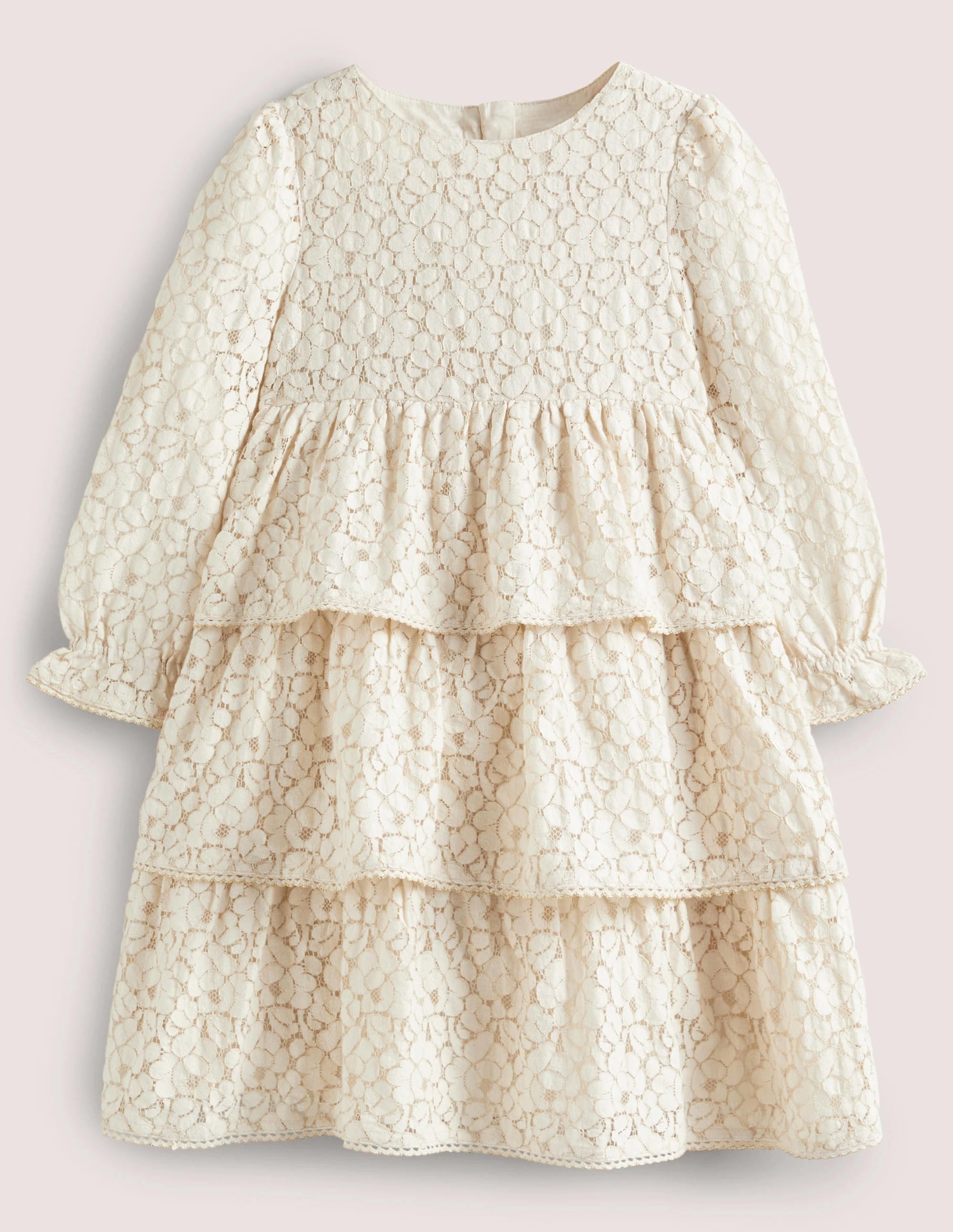 Gestuftes Spitzen-Partykleid-Vanille - Image 1