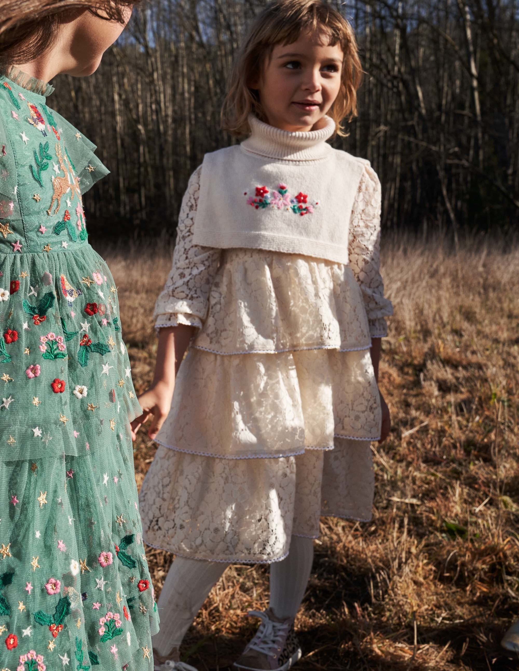 Gestuftes Spitzen-Partykleid-Vanille - Image 5