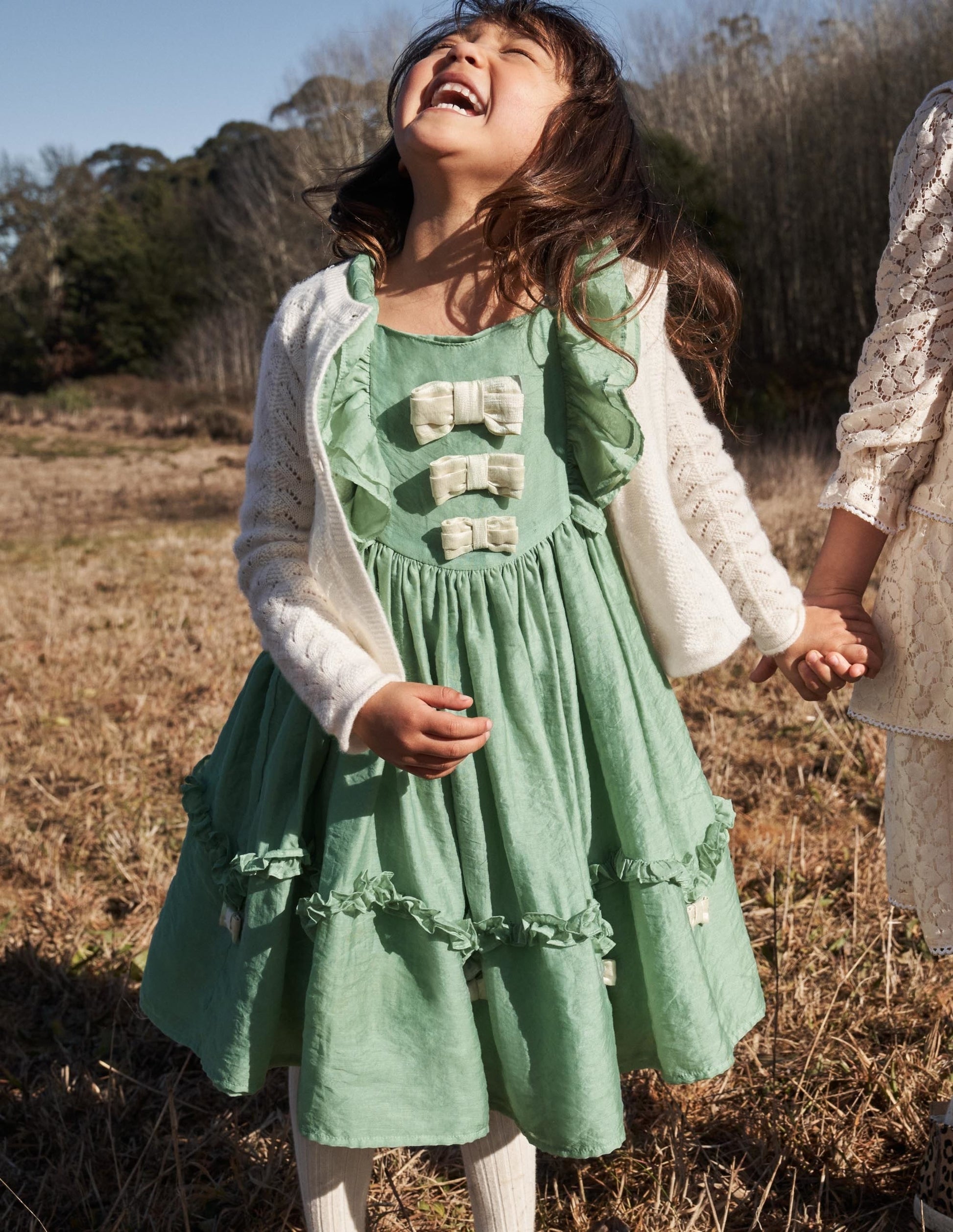 Green Organza Bow Party Dress-Zultanitgrün, Goldene Schleifen-6