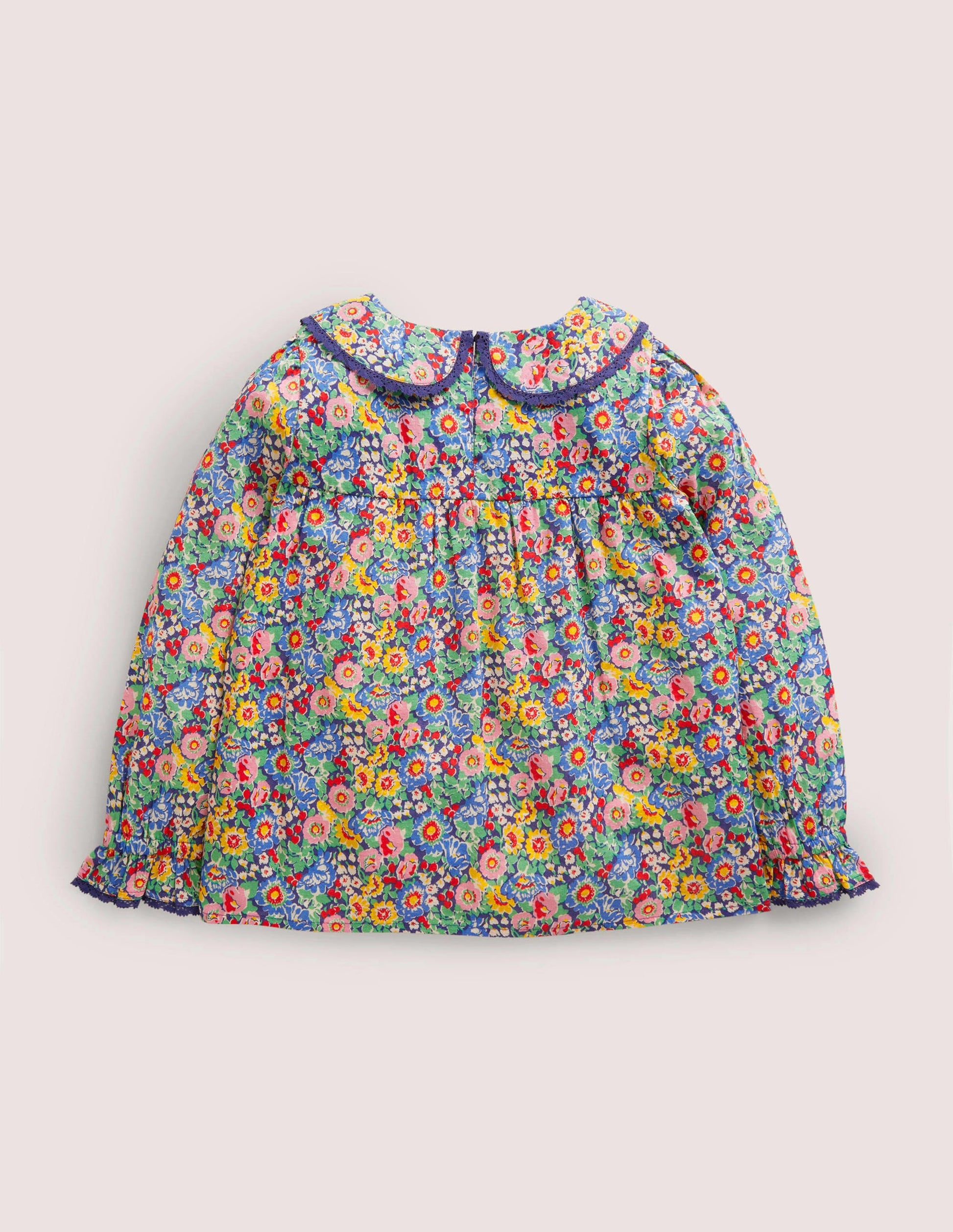 Weboberteil mit Kragendetail-Bunt, Blumenmuster-2
