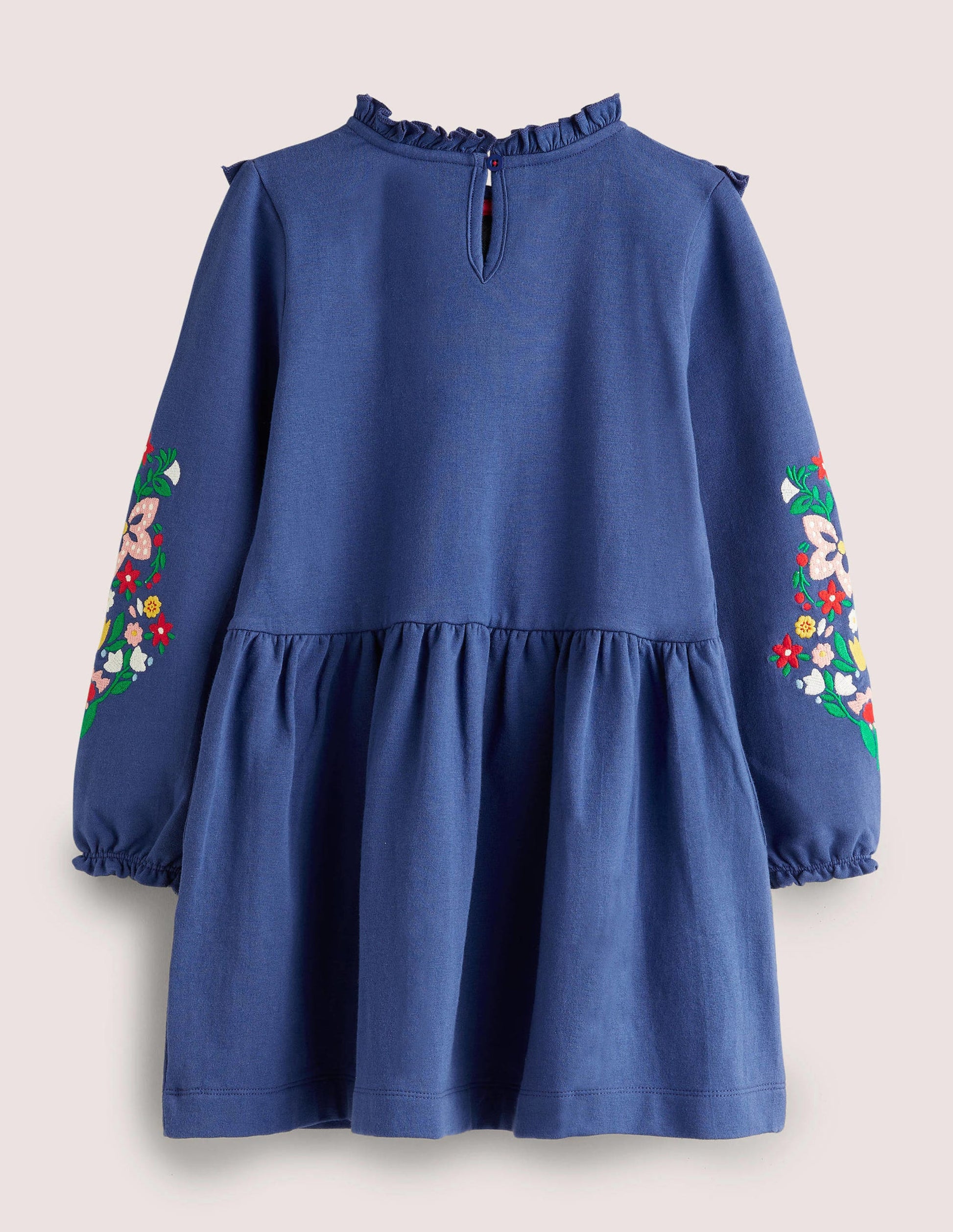 Sweatshirt-Kleid mit Stickerei-Dunkles Segelblau-2