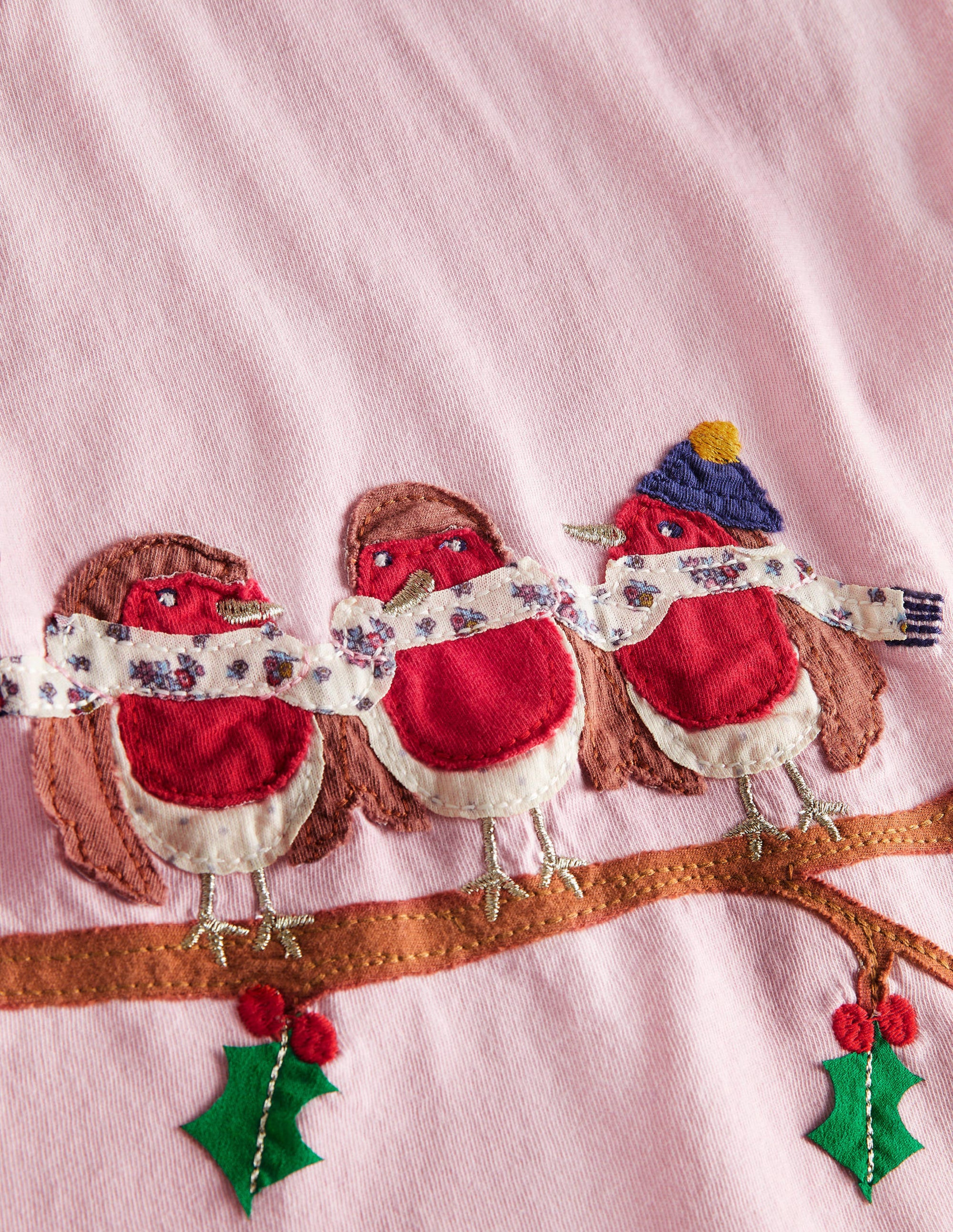 T-shirt à joli appliqué-Rouges-gorges rose camée - Image 3