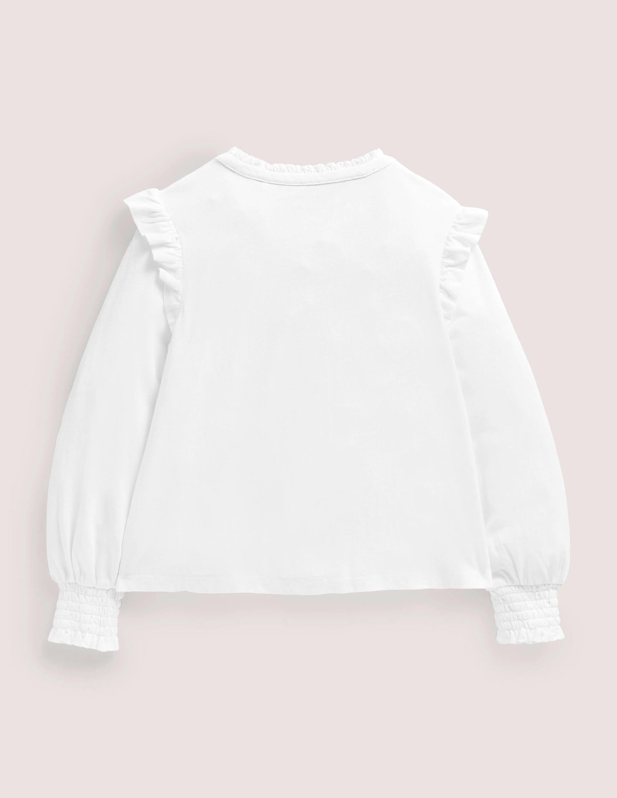 Top avec patte à smocks-Blanc - Image 2