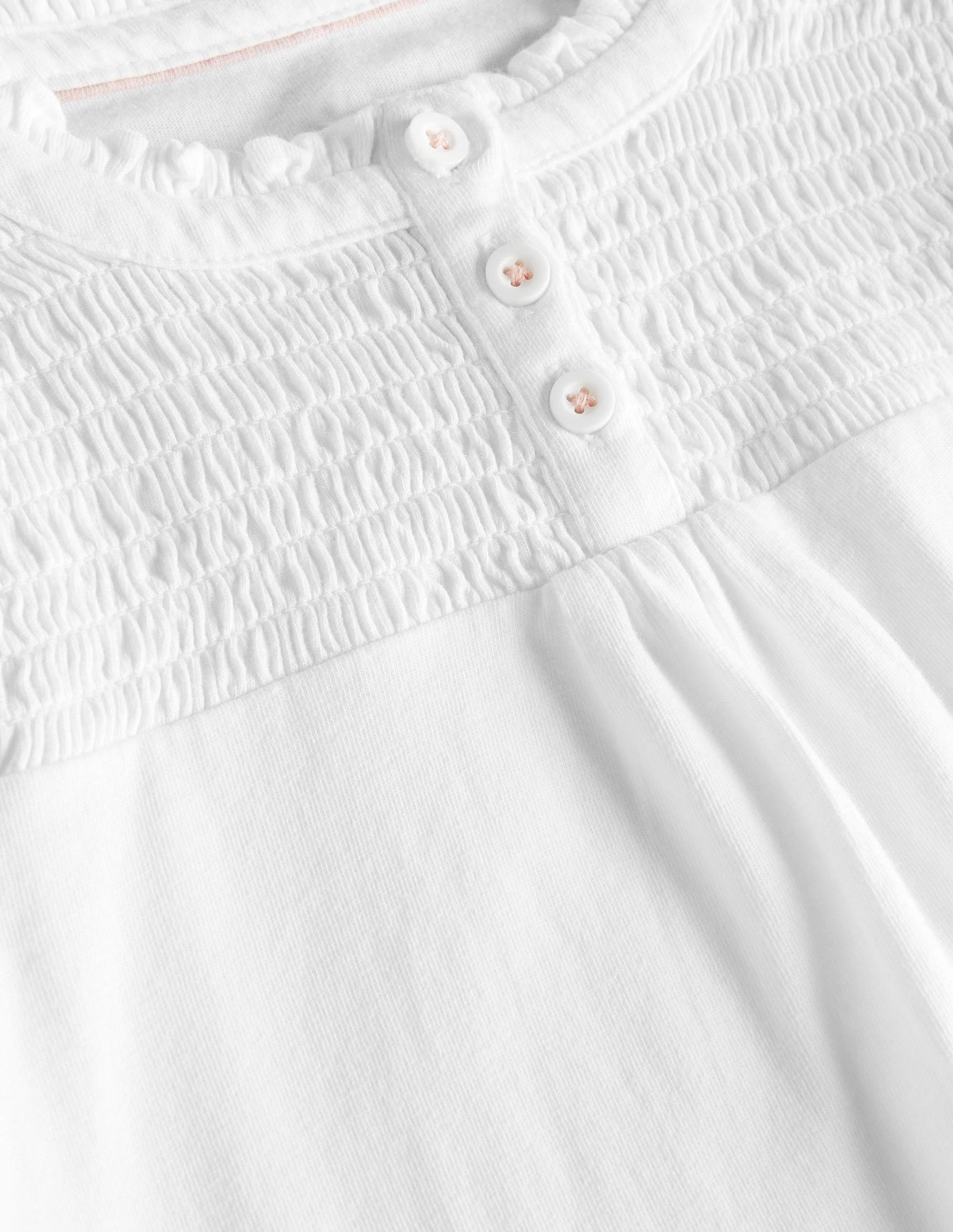 Top avec patte à smocks-Blanc - Image 3