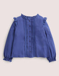 Pretty Button Down Top-Starboard Navy
