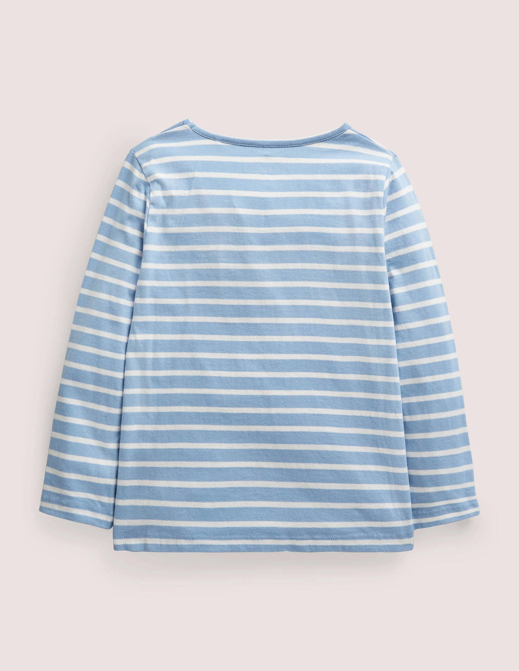 Bretonshirt mit Flatterapplikation-Graublau/Naturweiß, Blumenmuster - Image 2