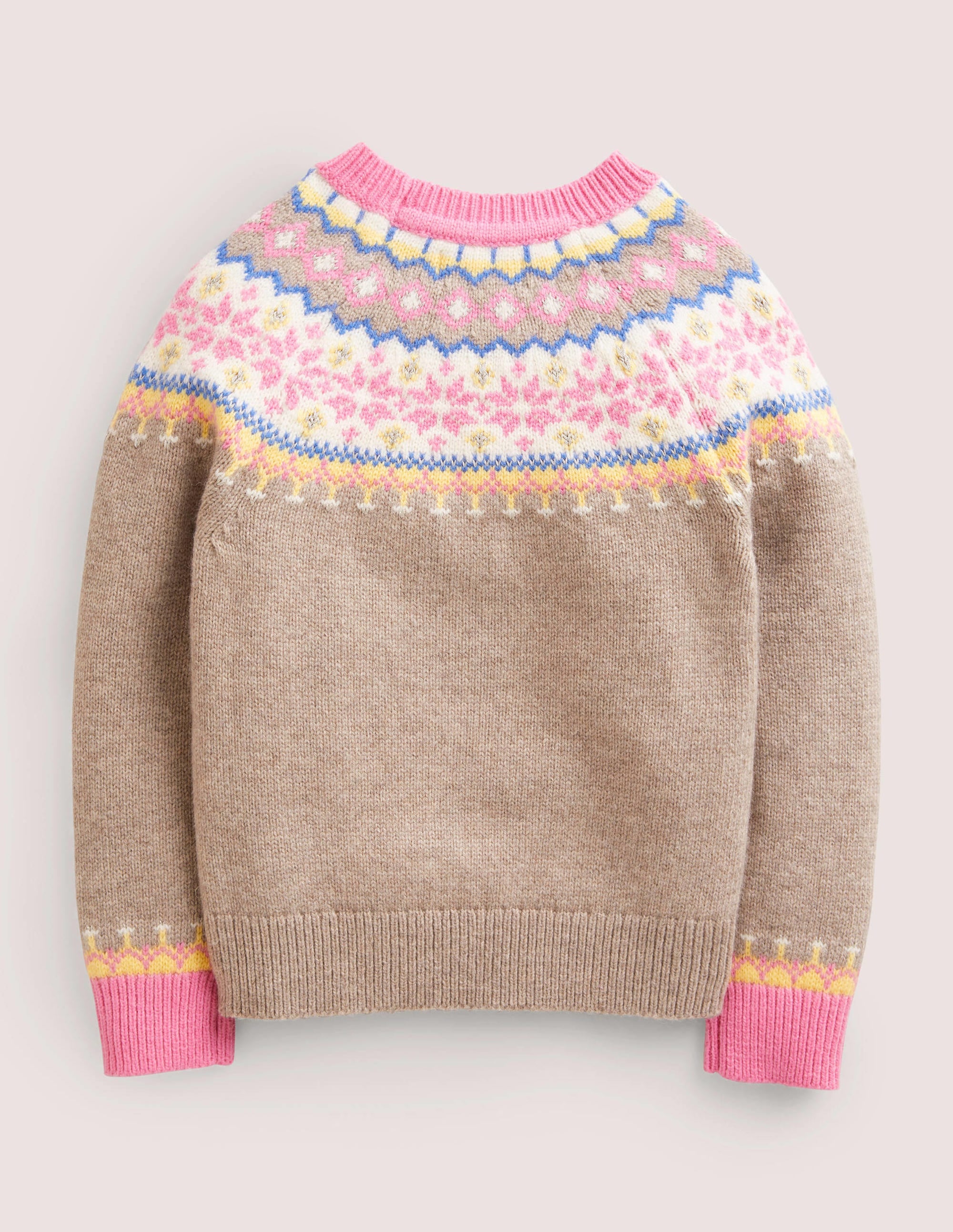 Pullover mit Fair-Isle-Passe-Hellbeige Meliert, Fair-Isle-Muster - Image 2