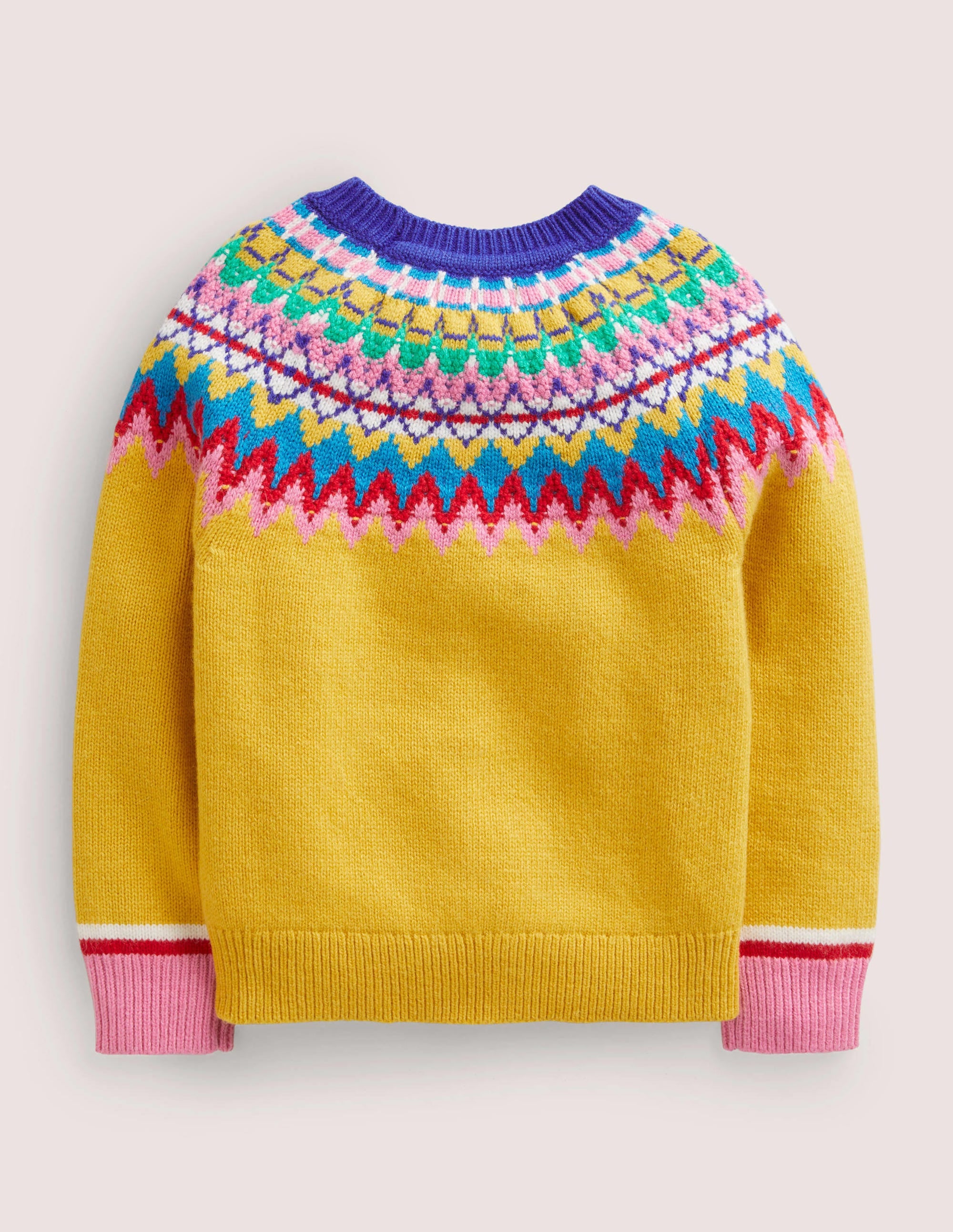 Fun Fair Isle yoke Jumper-Sweetcorn Yellow Fair Isle - Image 2
