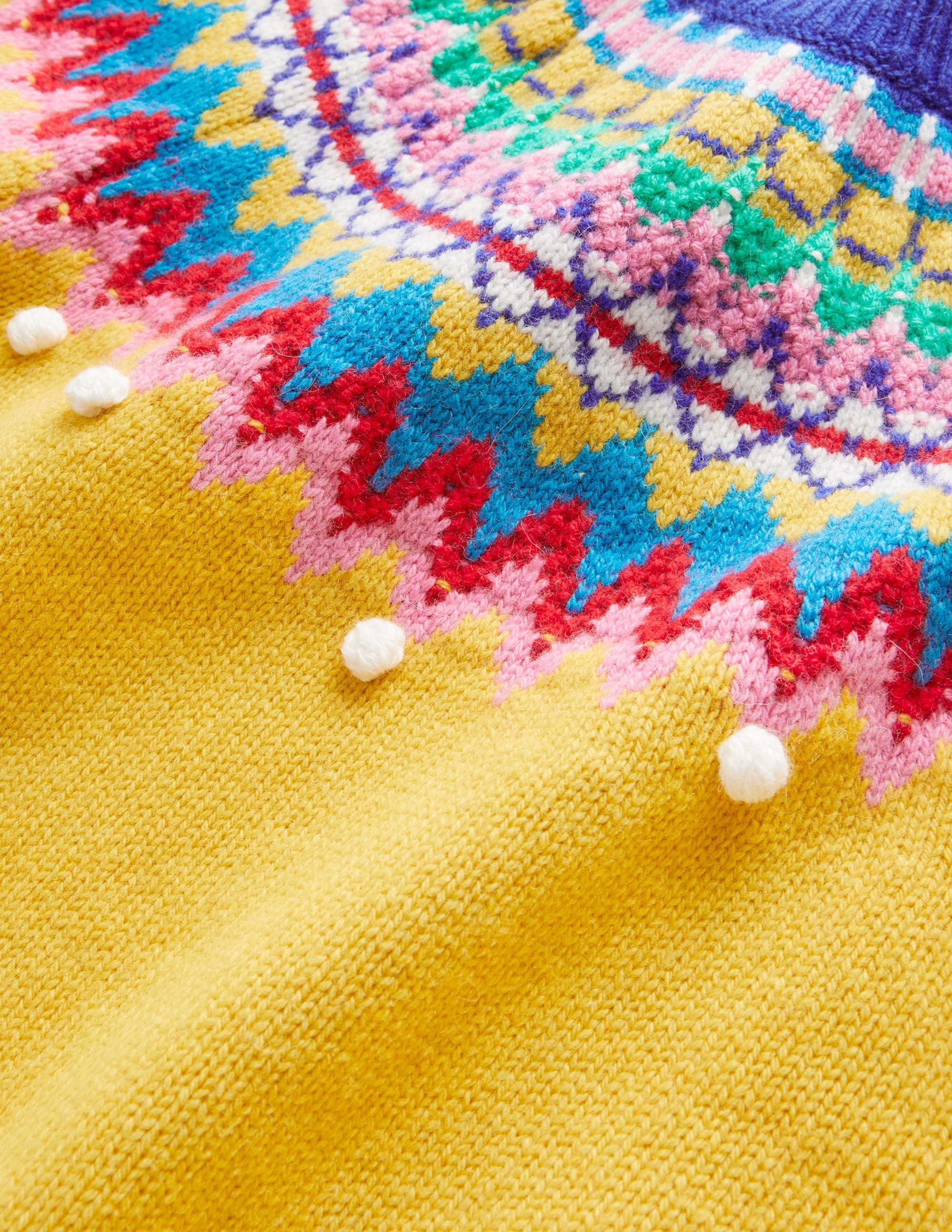 Fun Fair Isle yoke Jumper-Sweetcorn Yellow Fair Isle - Image 3