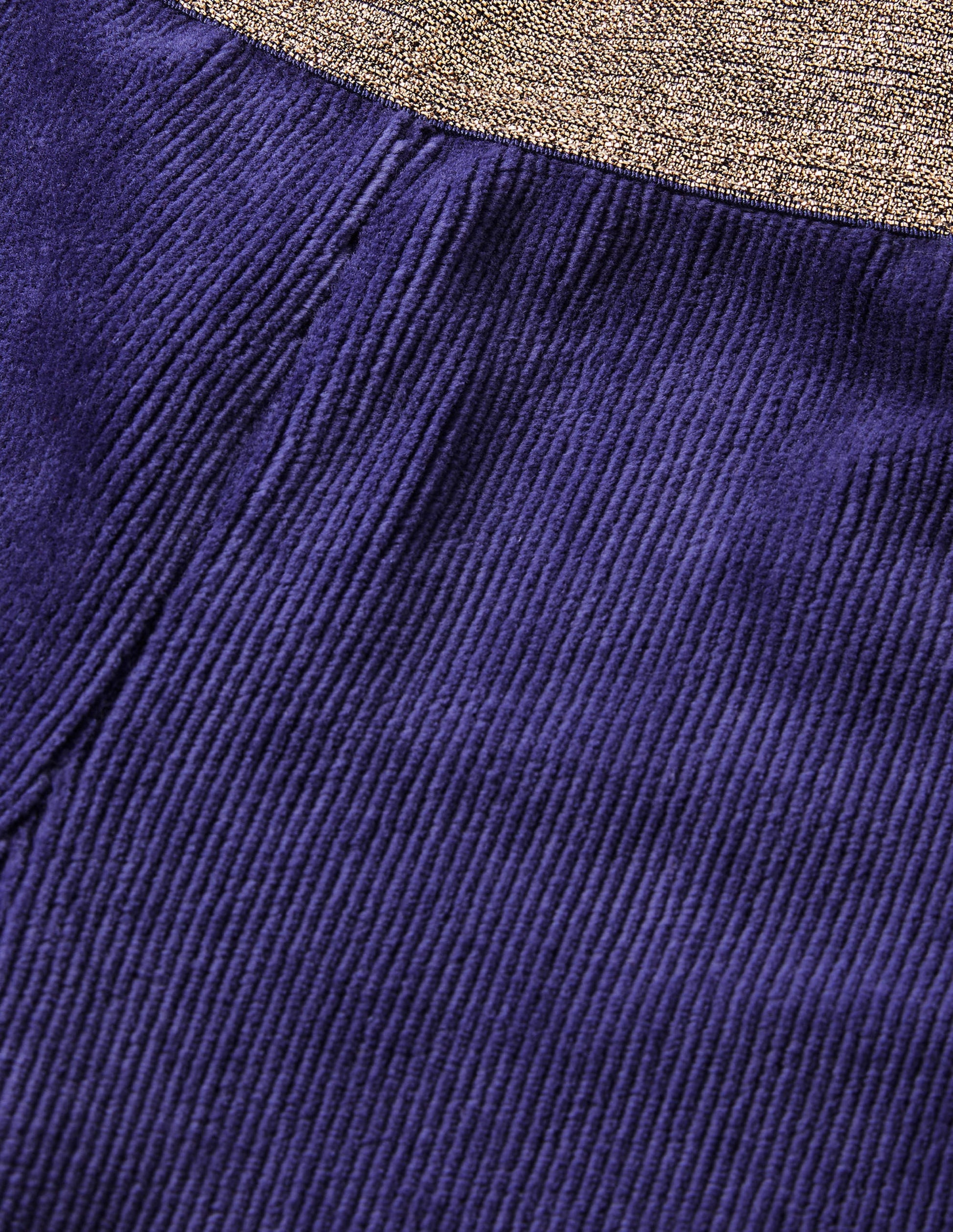 Weit ausgestellte Hose mit Glitzertaille-Segelblau-3