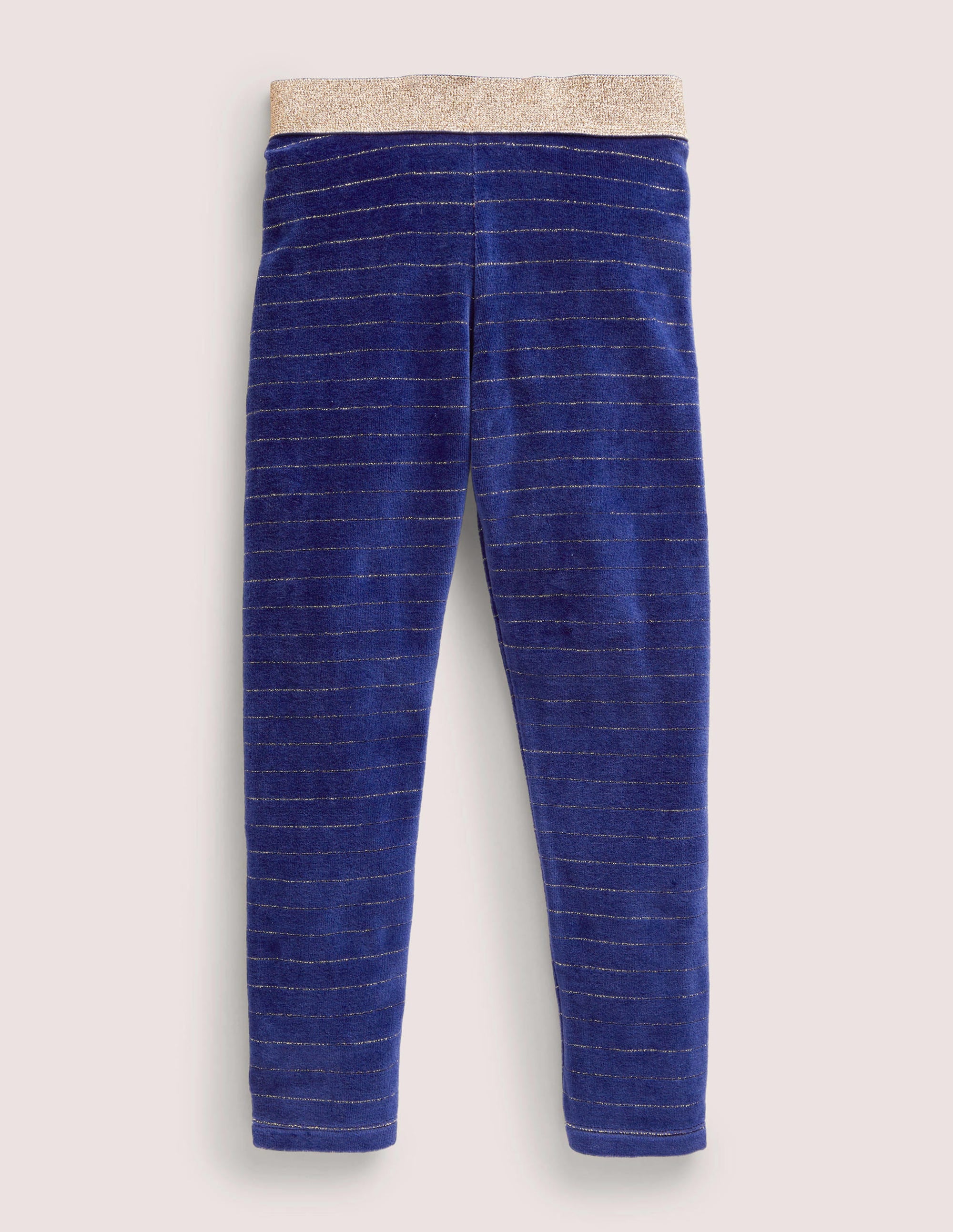 Samtleggings mit Glitzertaille-Segelblau/Gold - Image 1