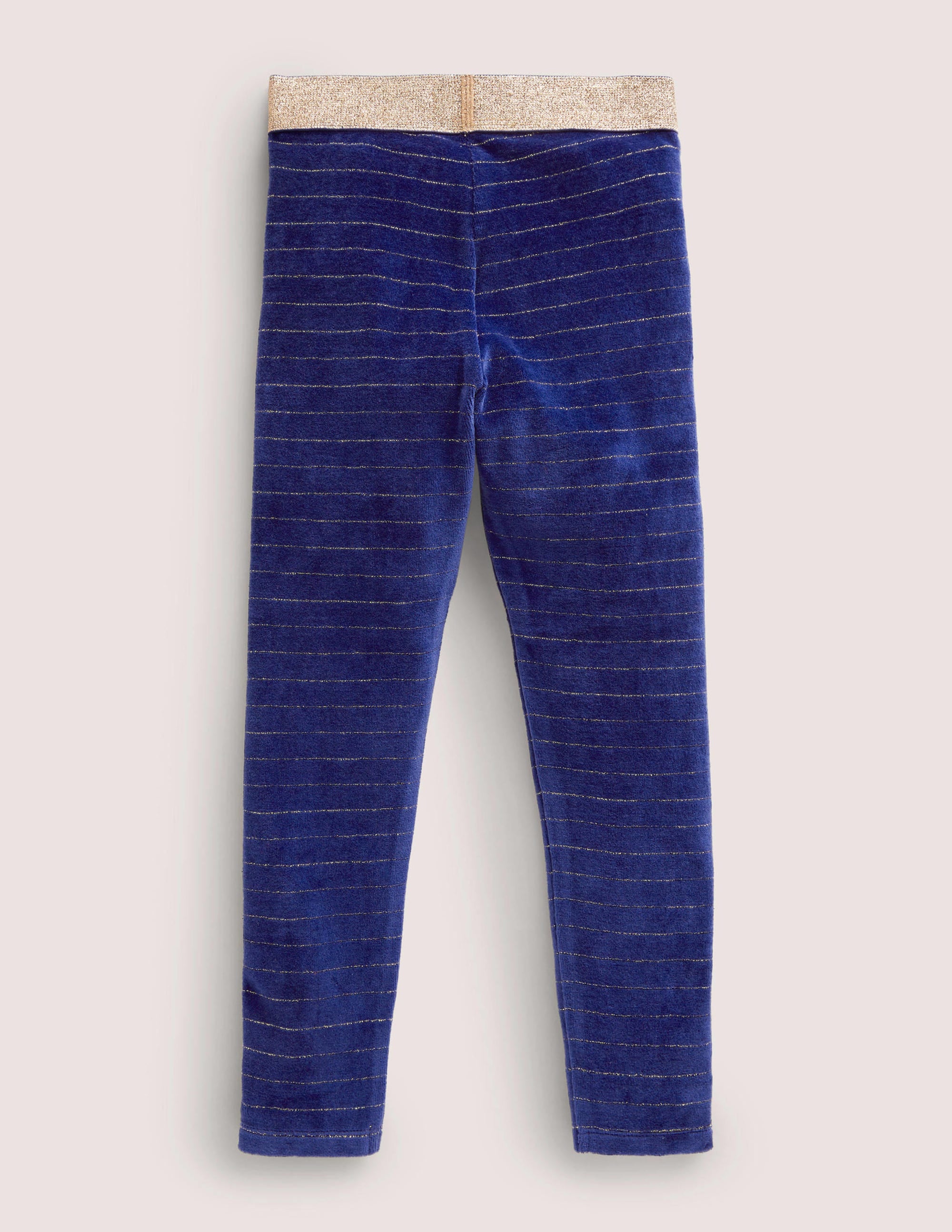Samtleggings mit Glitzertaille-Segelblau/Gold - Image 2
