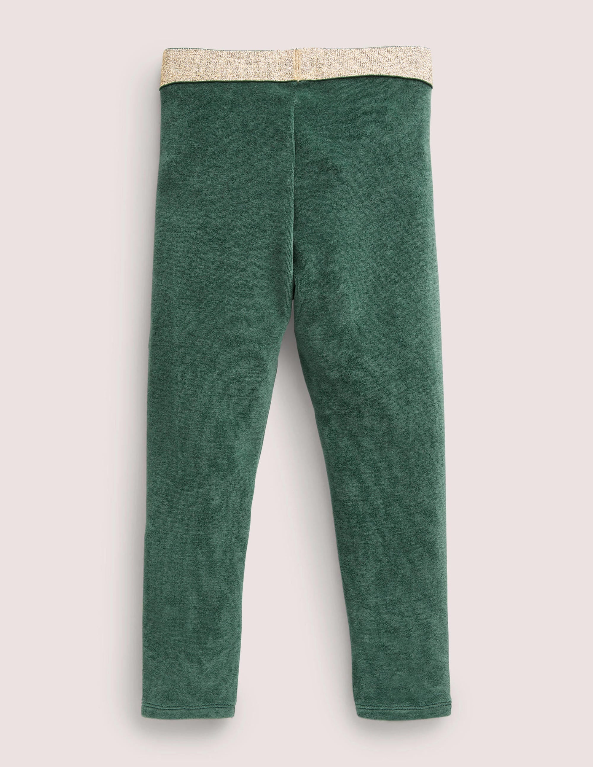 Samtleggings mit Glitzertaille-Trekking-Grün - Image 2