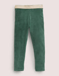 Samtleggings mit Glitzertaille-Trekking-Grün