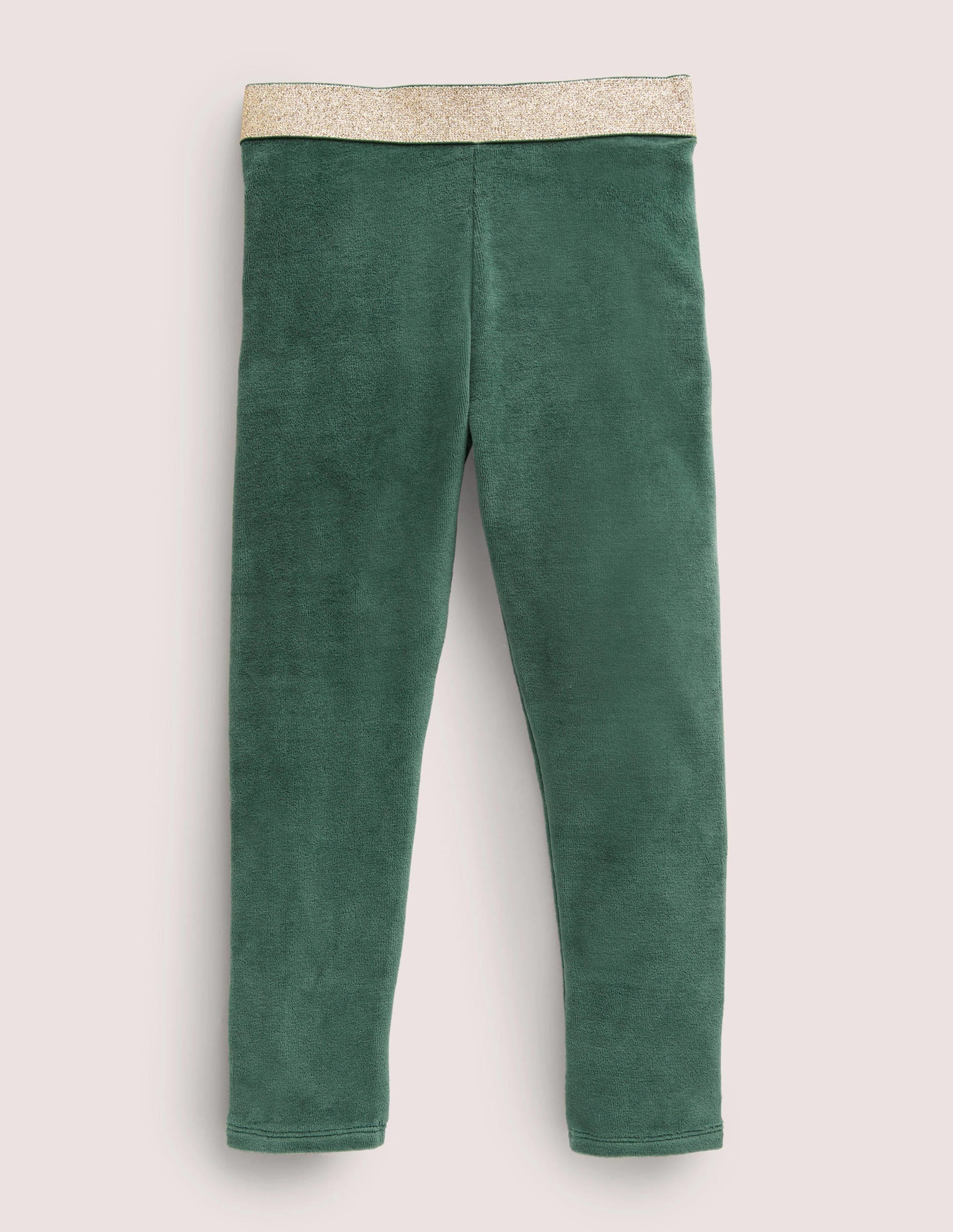 Samtleggings mit Glitzertaille-Trekking-Grün - Image 1