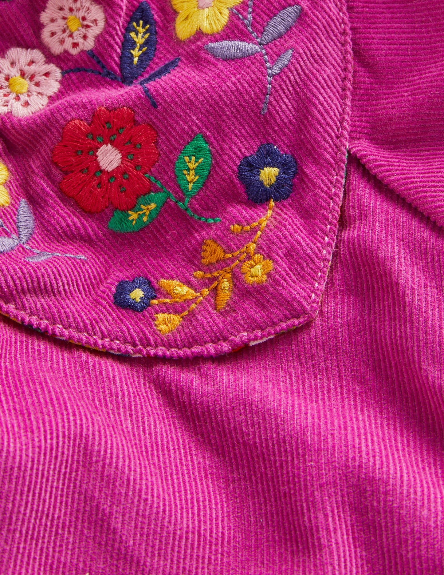 Embroidered Woven Twirly Skirt-Shocking Pink Embroidery