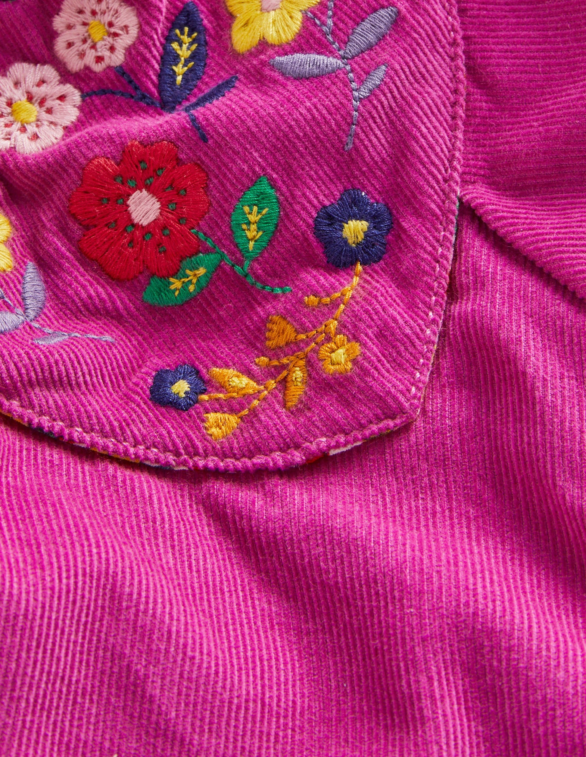 Embroidered Woven Twirly Skirt-Shocking Pink Embroidery-3