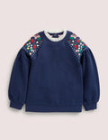Besticktes Sweatshirt-Schuluniform-Navy