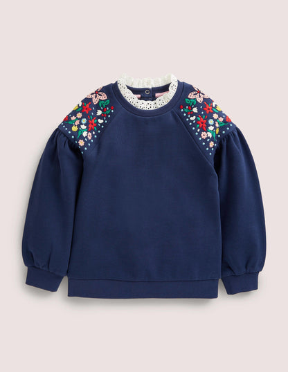 Besticktes Sweatshirt-Schuluniform-Navy-4