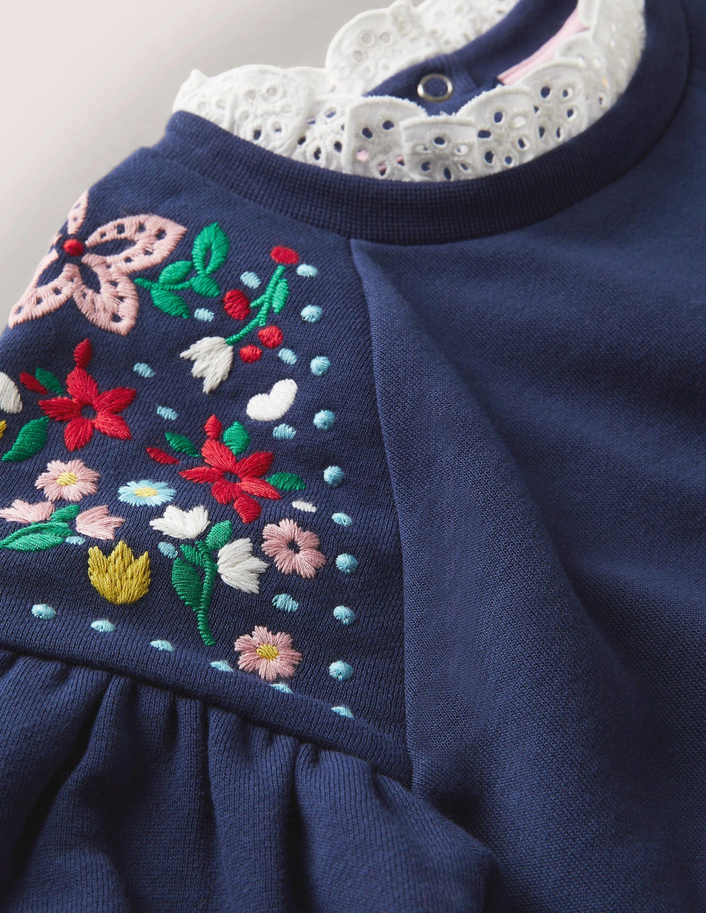 Besticktes Sweatshirt-Schuluniform-Navy