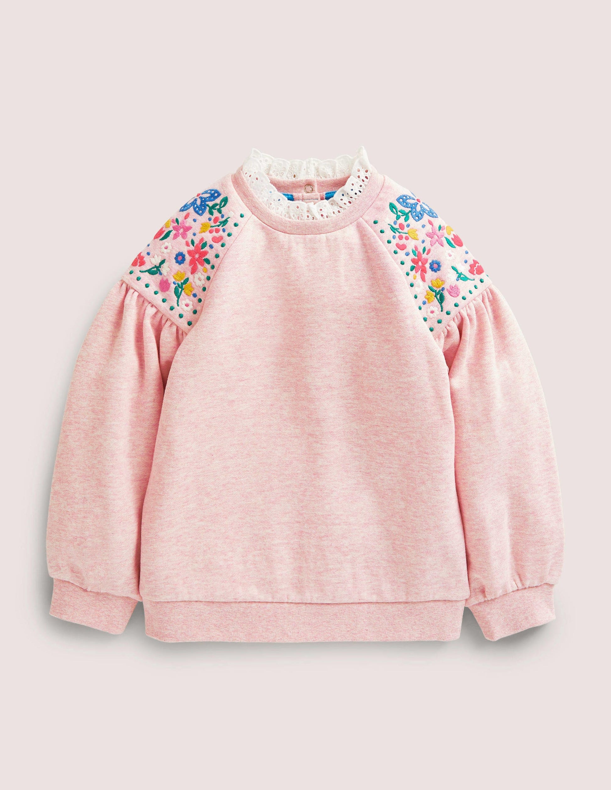 Besticktes Sweatshirt-Rosa Meliert-1
