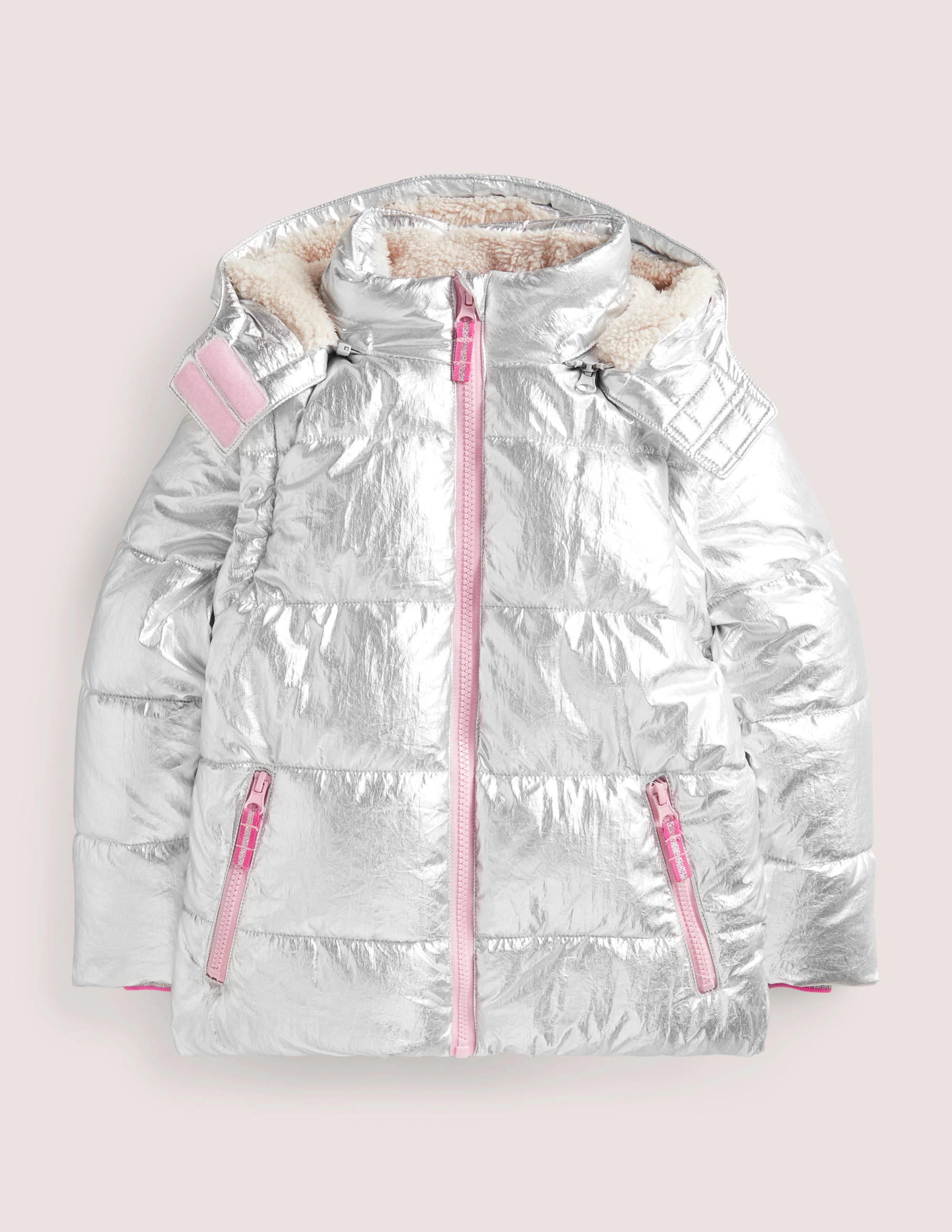 Veste métallisée cosy 2-en-1-Argenté métallisé - Image 1