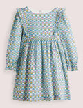 Robe tissée à volants-Motif Pretty Bud ivoire