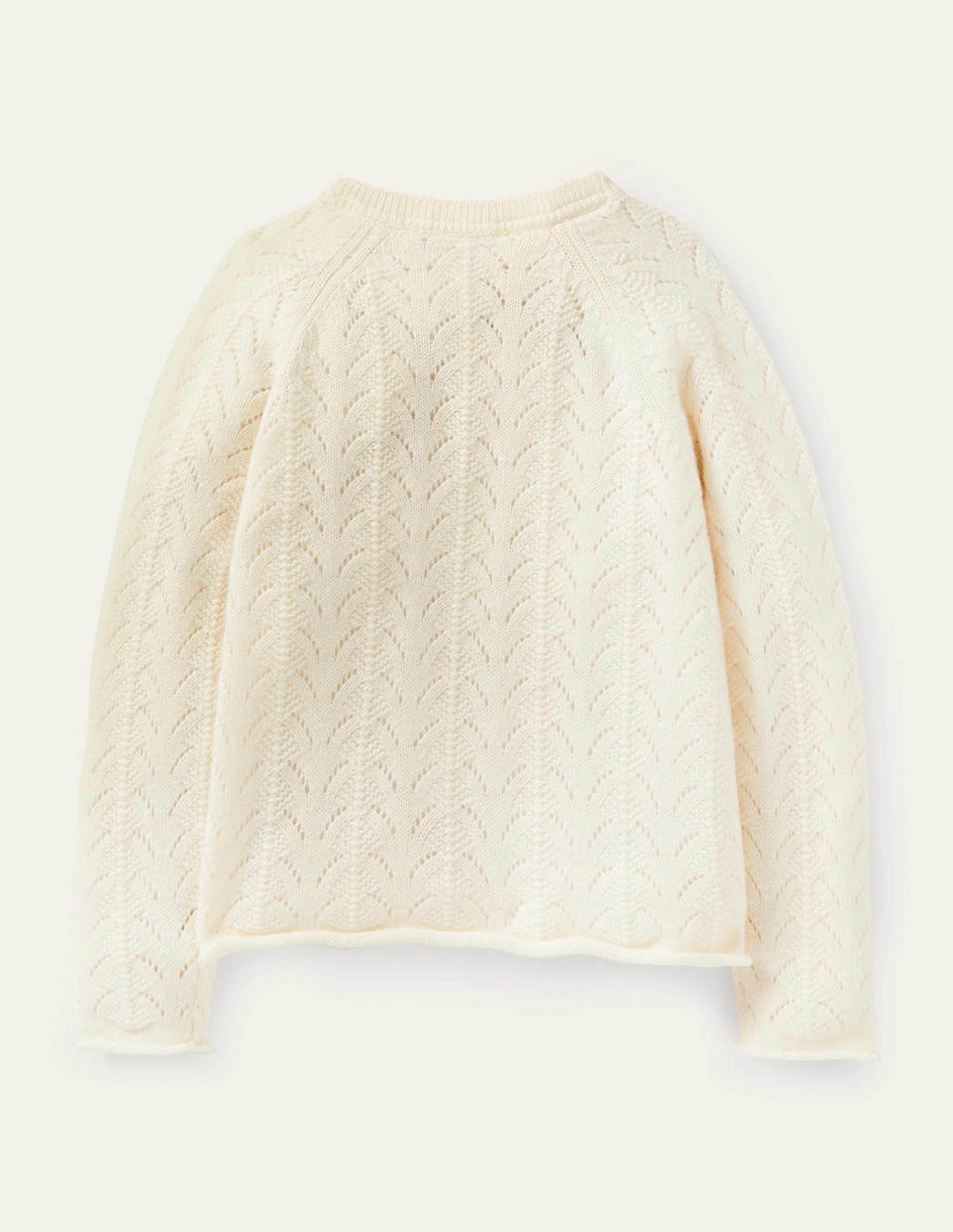 Cardigan en cachemire-Torsade écru chiné - Image 2