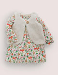 Set aus Kleid und Weste-Naturweiß, Waldfreunde