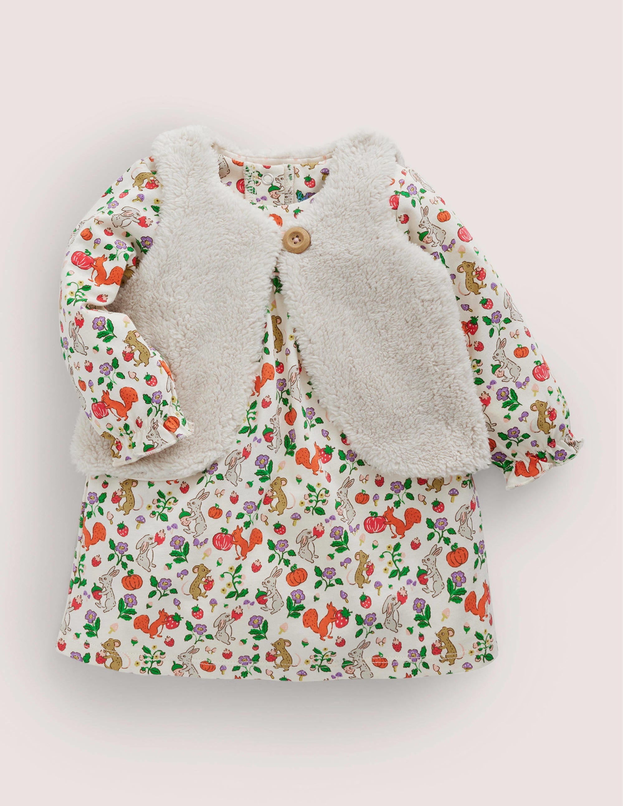 Set aus Kleid und Weste-Naturweiß, Waldfreunde - Image 1