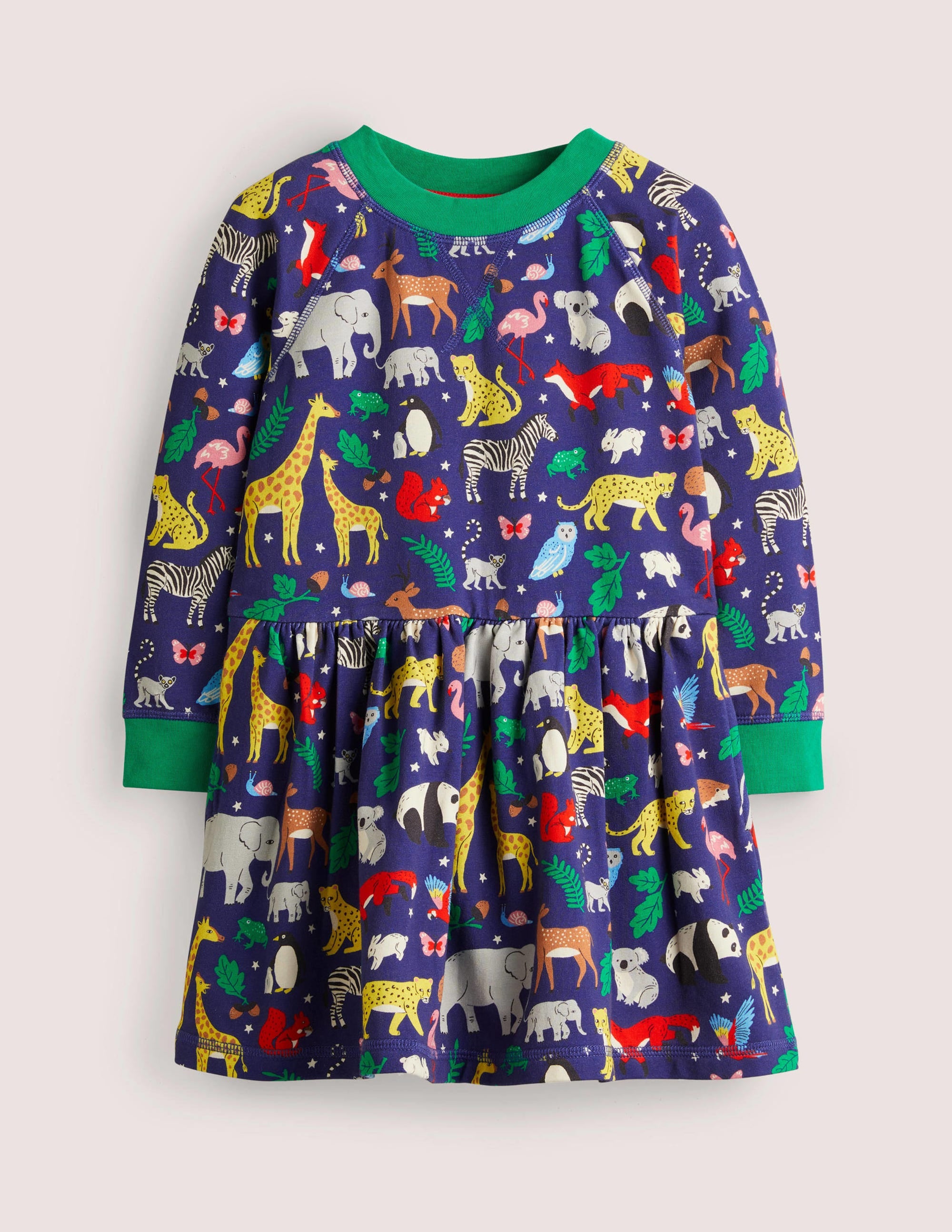 Robe-sweat en jersey-Animaux du monde bleu tribord - Image 1