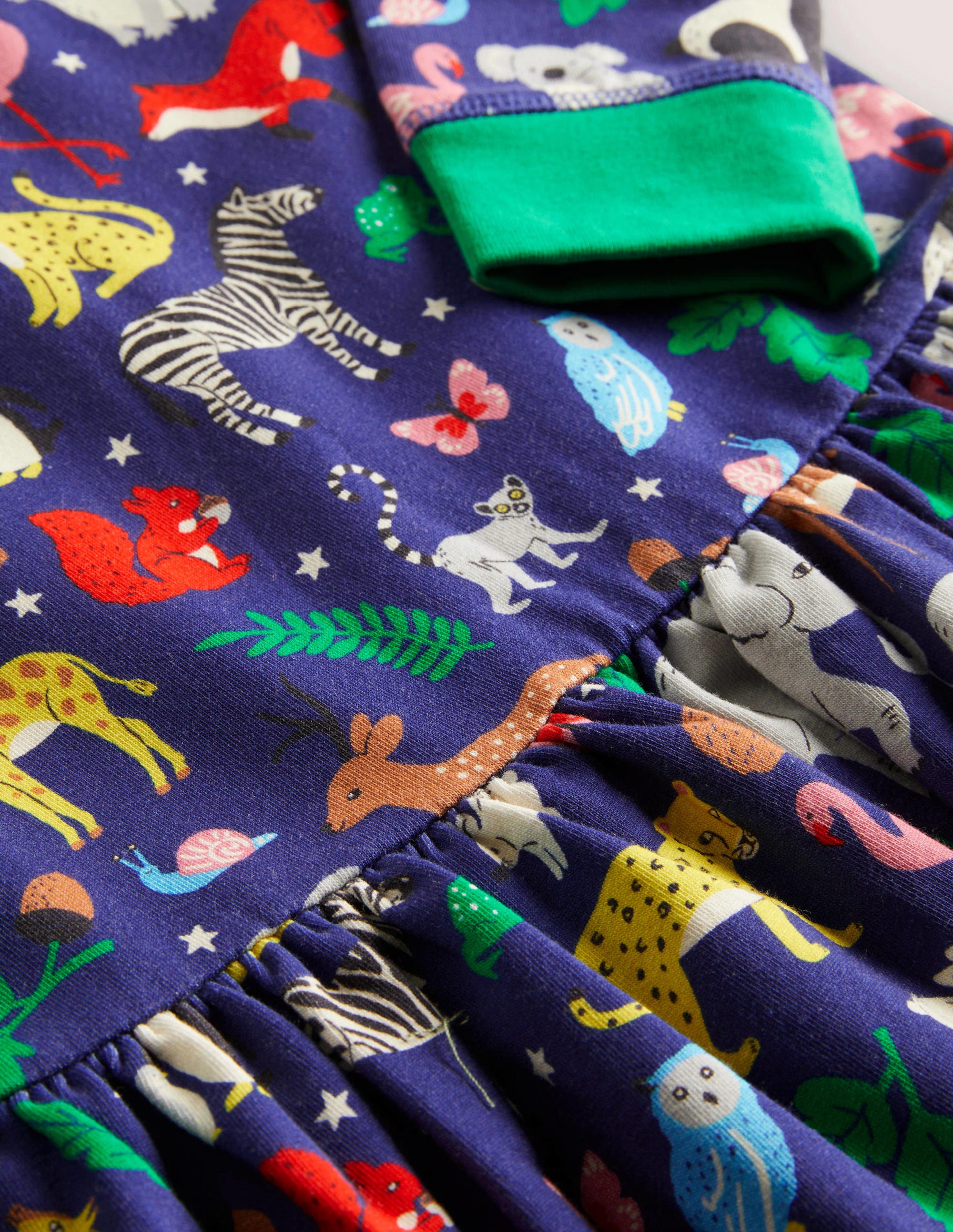 Robe-sweat en jersey-Animaux du monde bleu tribord - Image 3