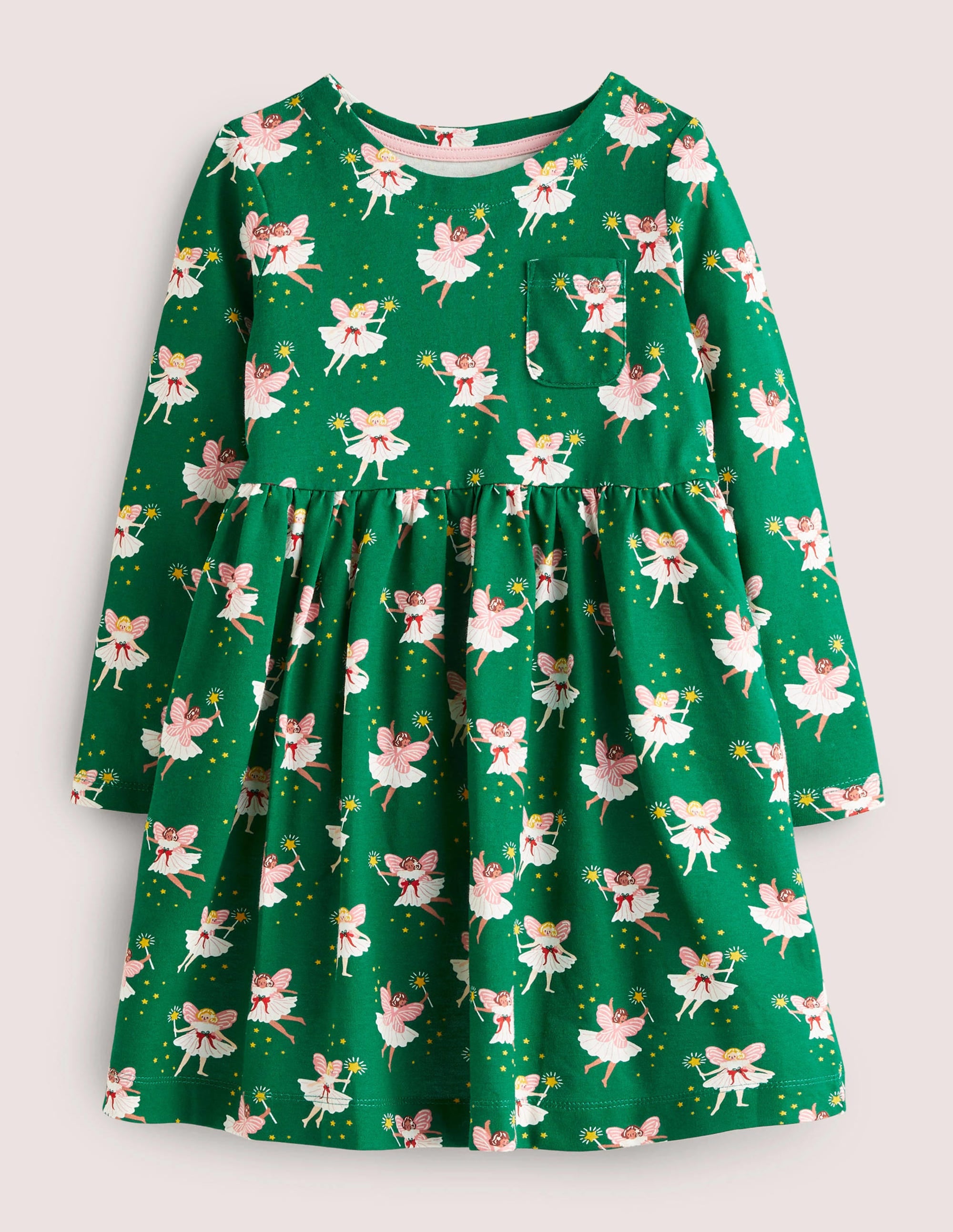 Robe en jersey fun à manches longues-Fées vert clairière ombragée - Image 1