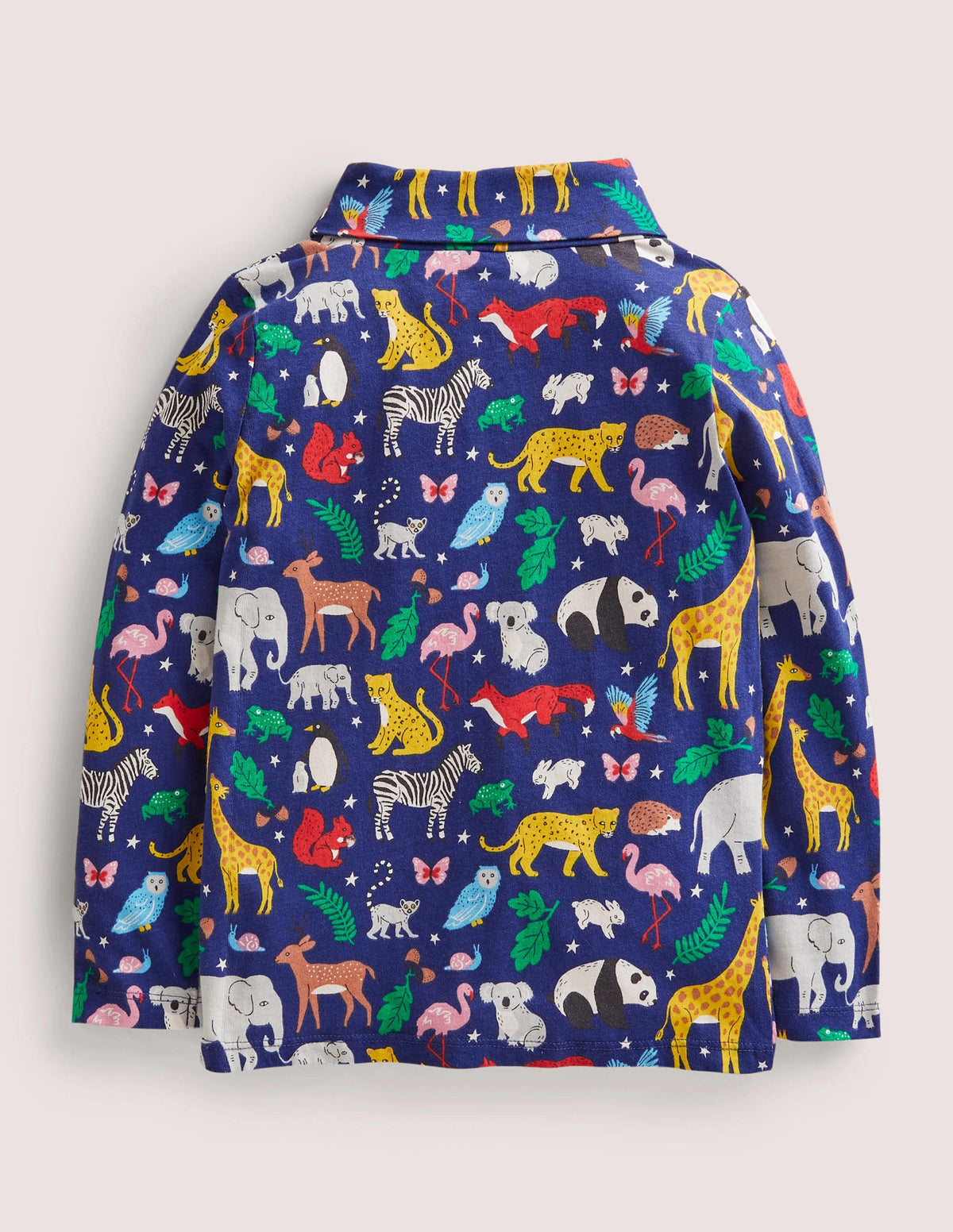 Roll Neck Supersoft T-shirt-Starboard Blue Global Animals-2