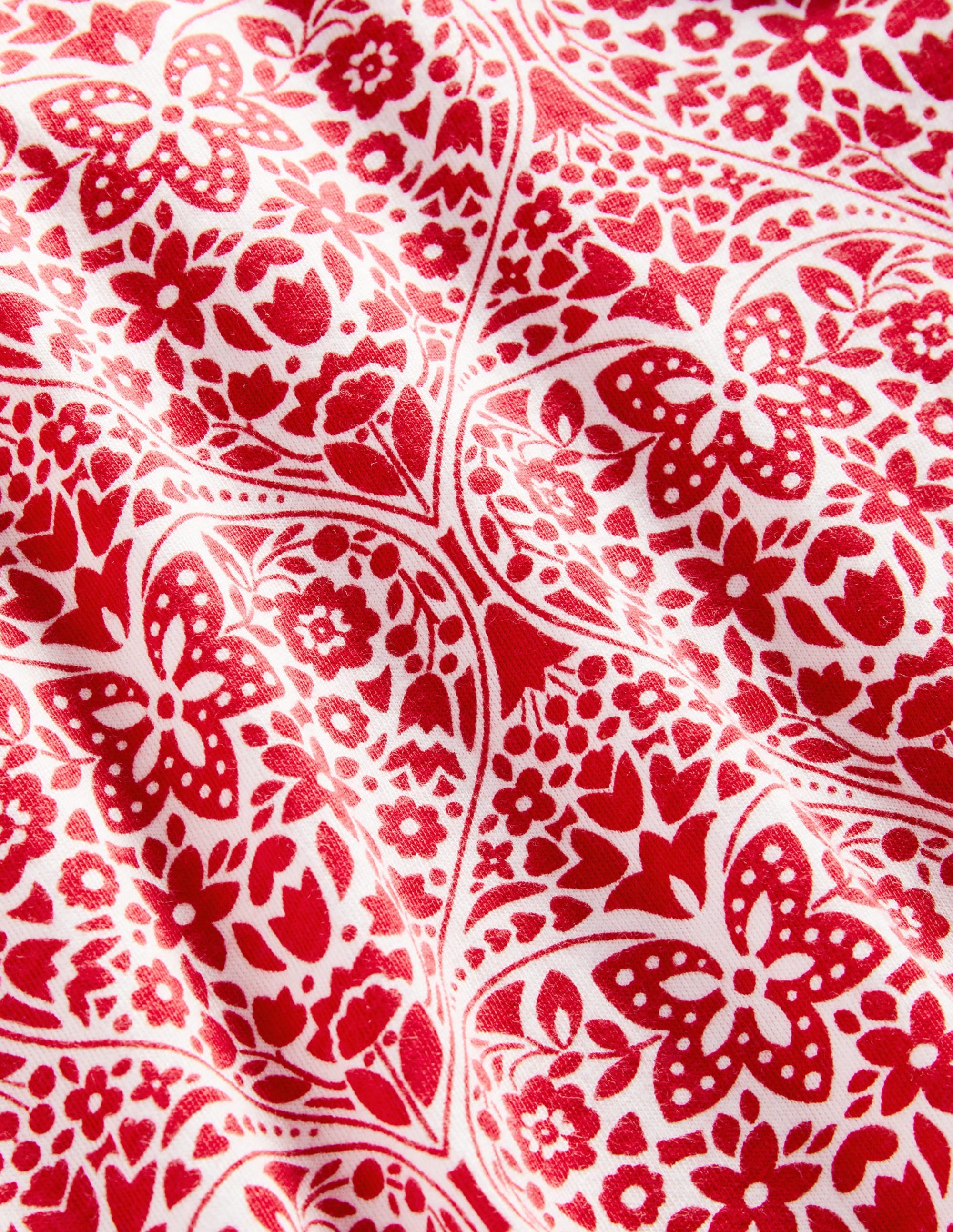 Roll Neck Supersoft T-shirt-Rockabilly Red Folk Hearts - Image 3
