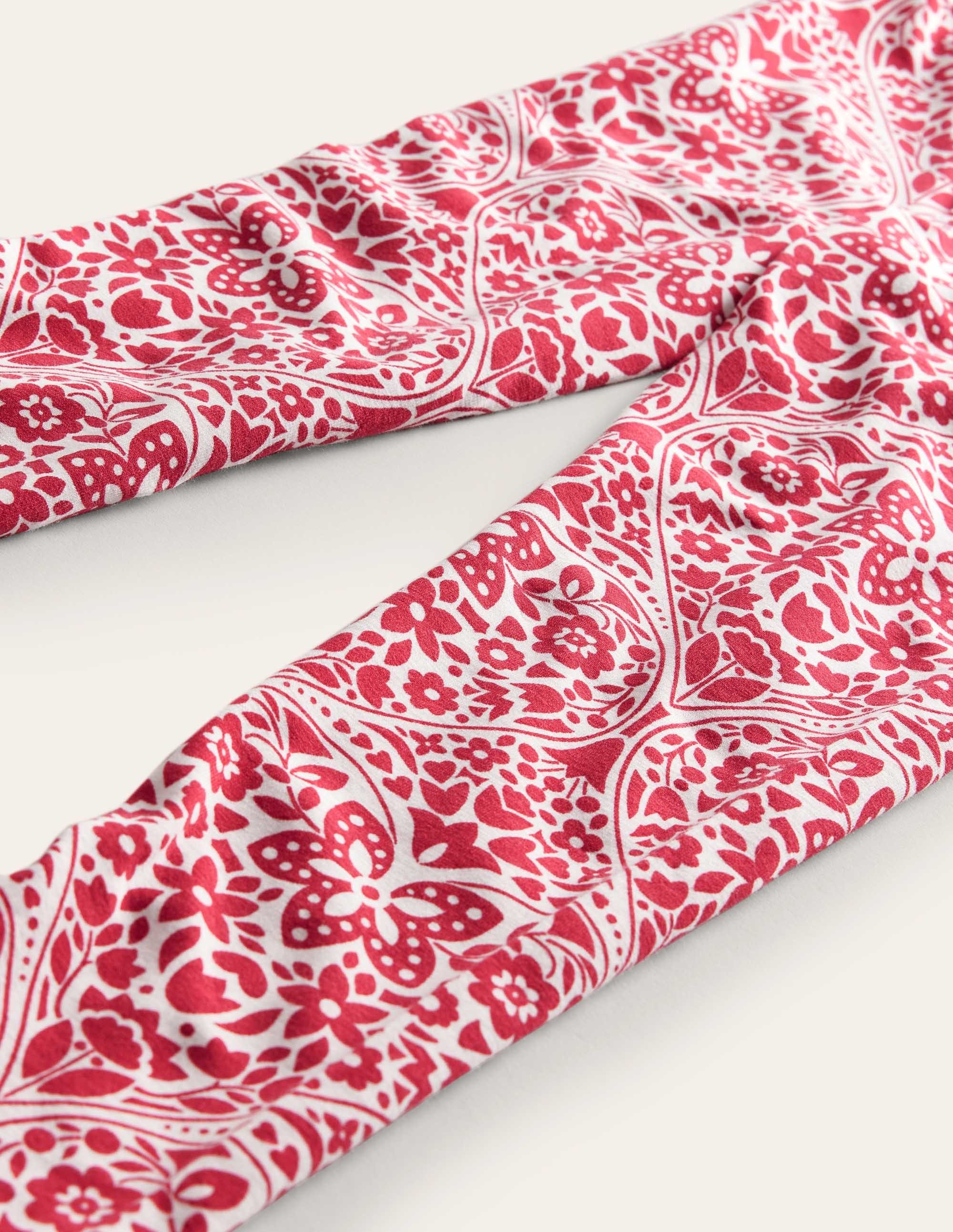 Fröhliche Leggings-Rockabilly-Rot, Folkloristische Herzen - Image 3
