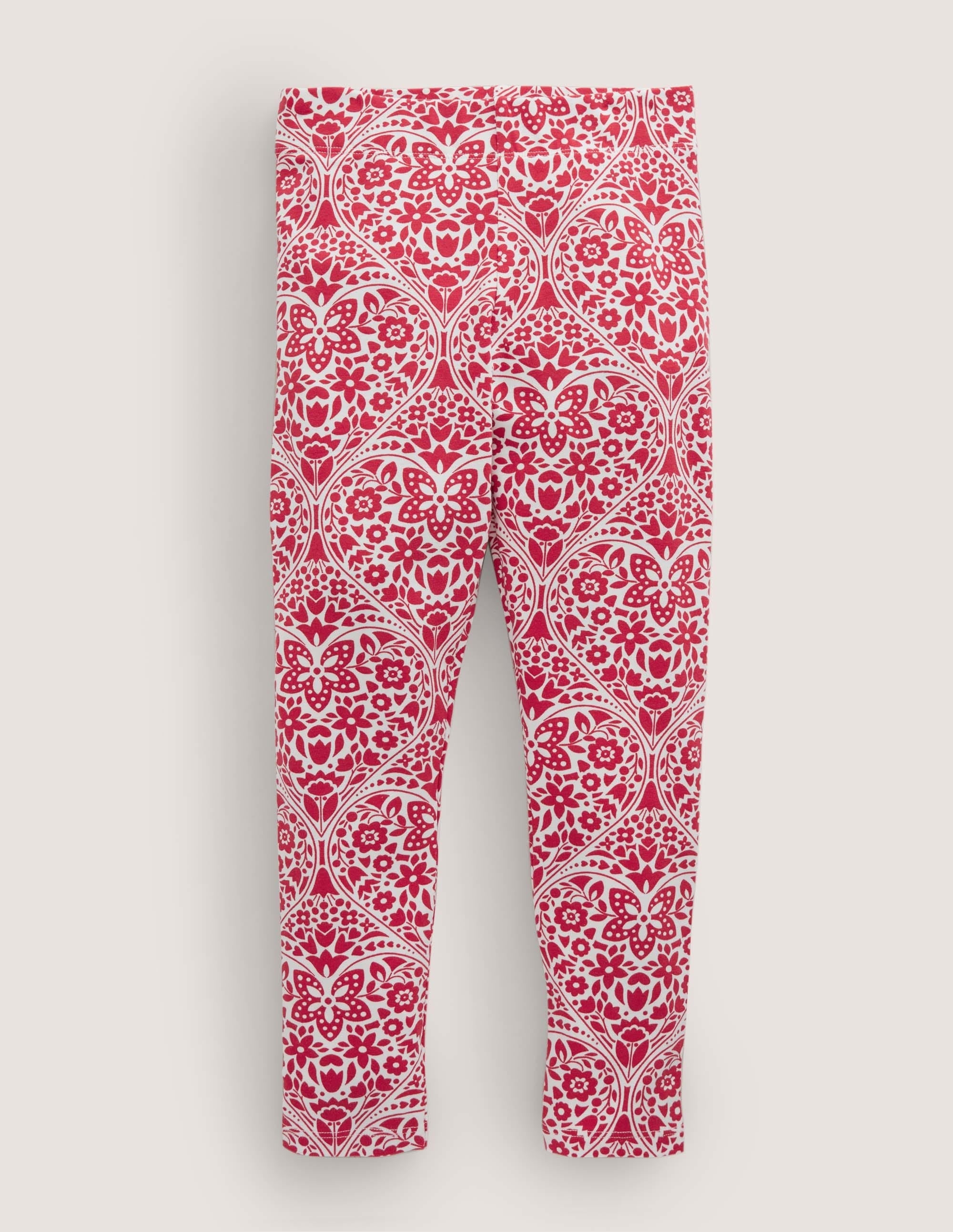 Fröhliche Leggings-Rockabilly-Rot, Folkloristische Herzen - Image 1
