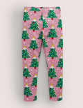 Fun Leggings-Formica Pink Christmas Trees