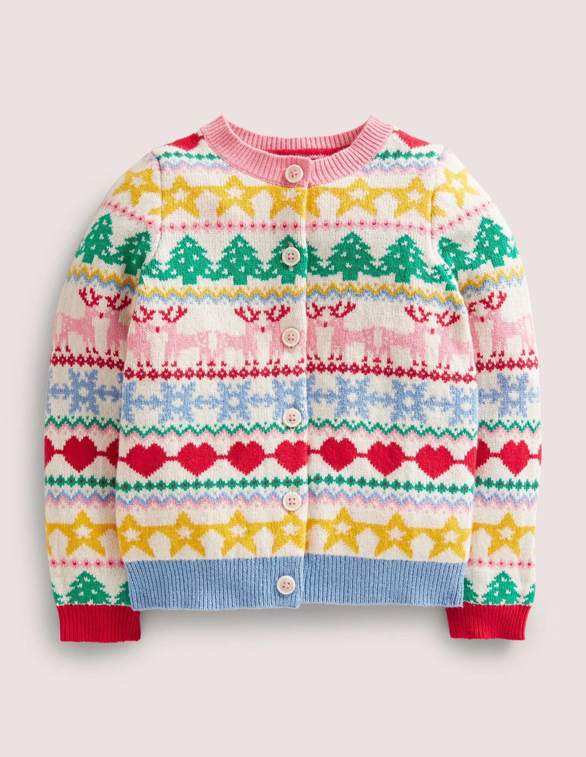Festive Fair Isle Christmas Cardigan-Bunt, Weihnachtliches Fair-Isle-Muster-1