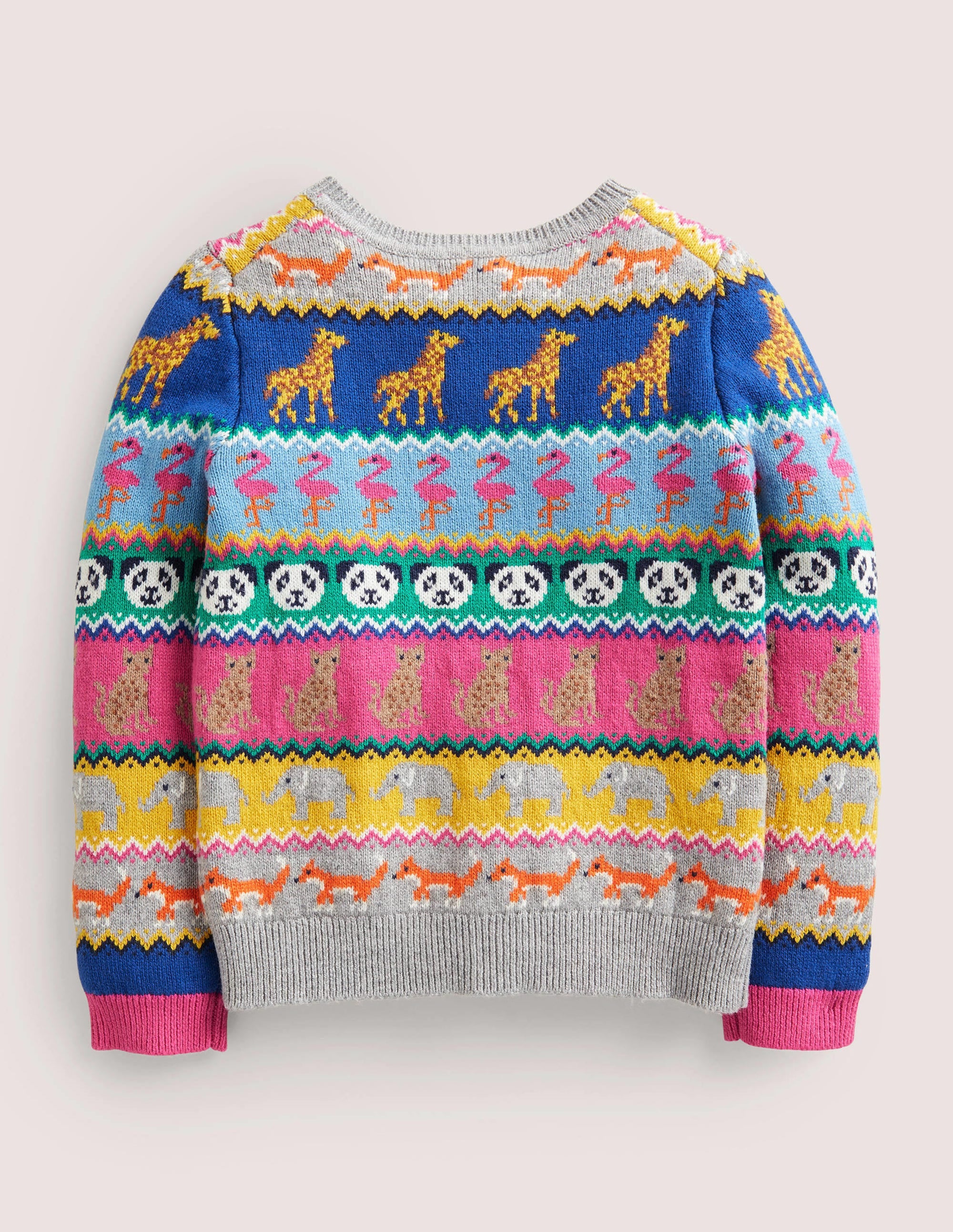 Rainbow Animal Stripe Fair Isle Cardigan-Motif jacquard animal multi - Image 2