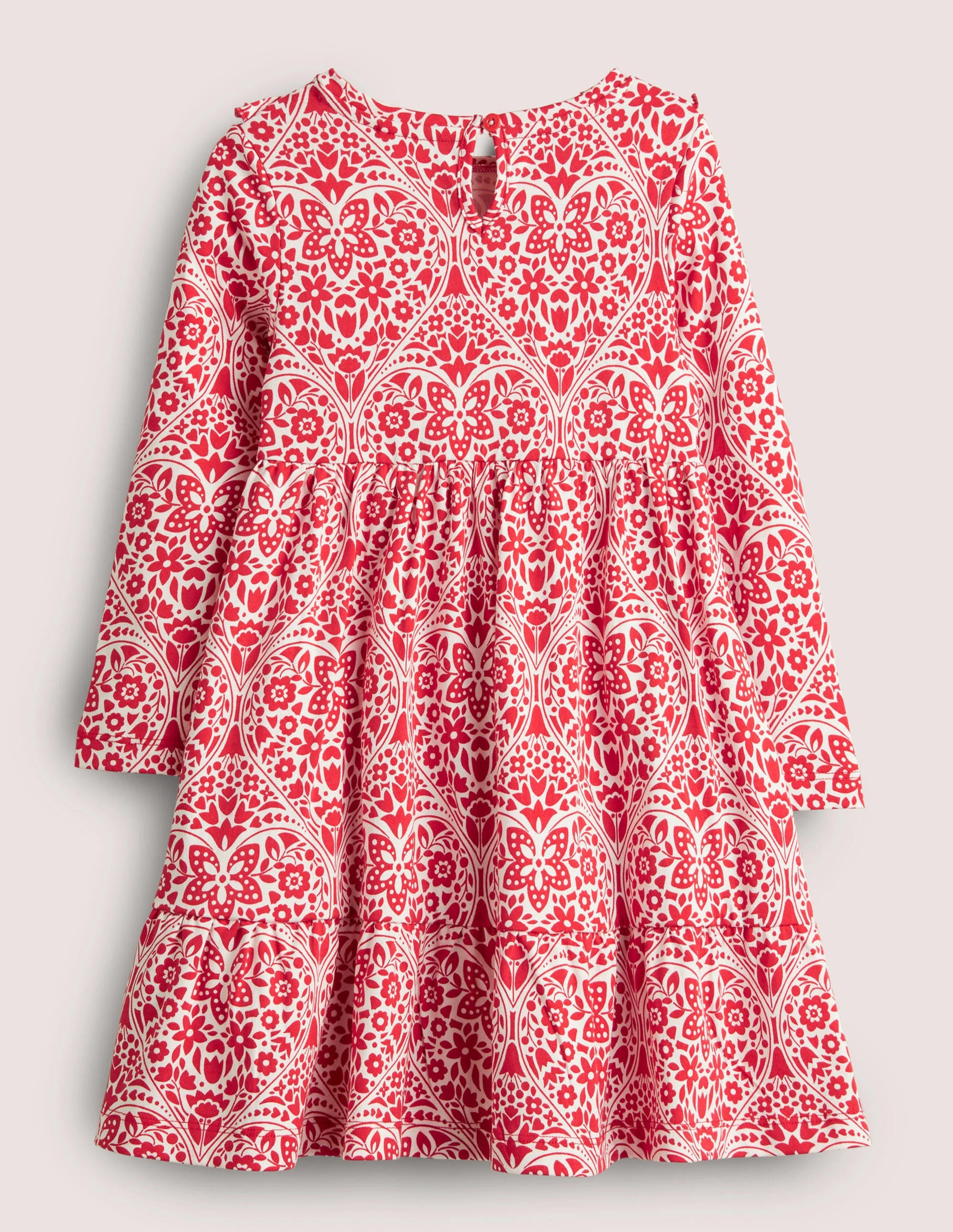 Robe en jersey à volants-Cœurs folk rouge rockabilly - Image 2